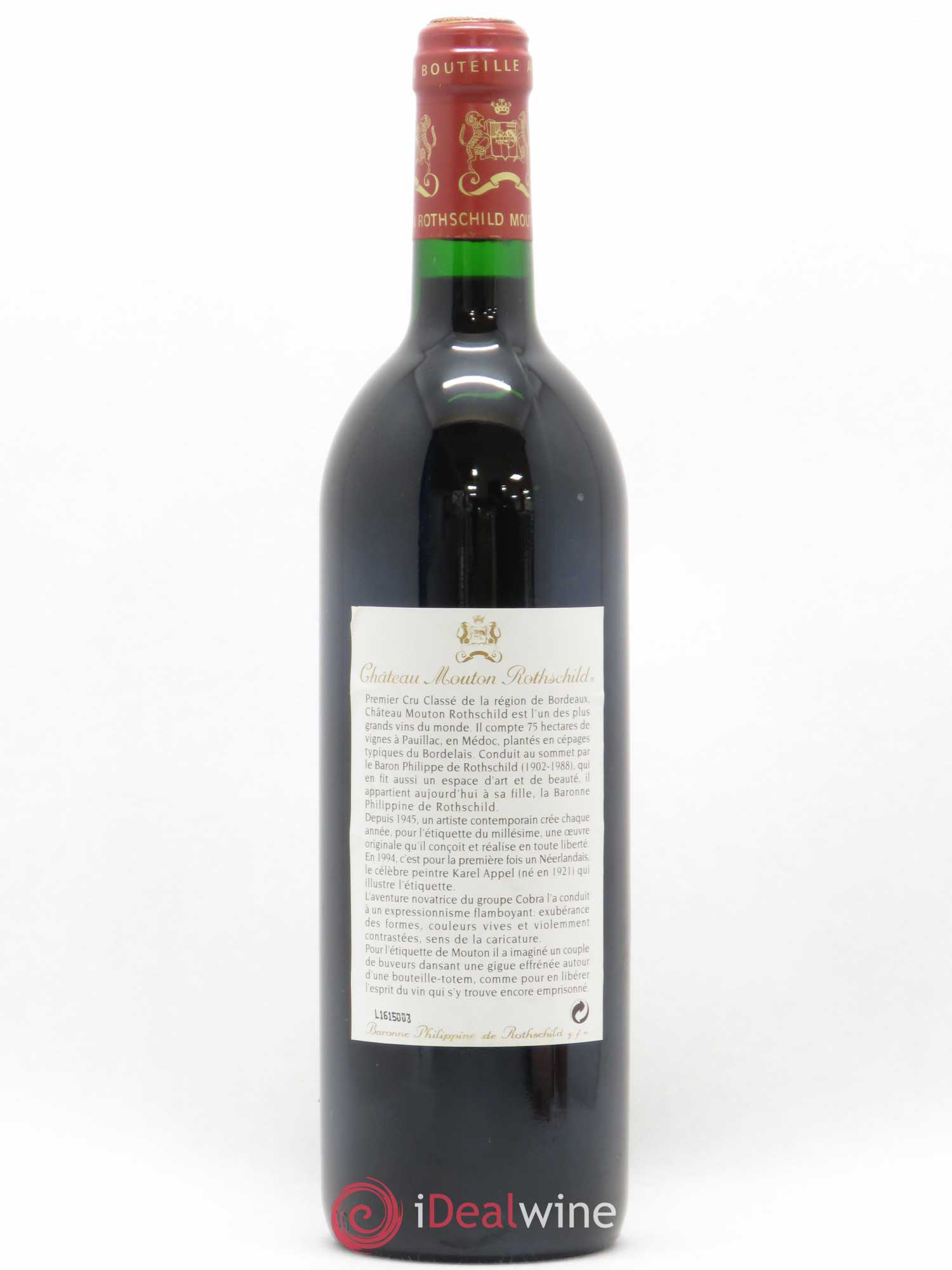 Château Mouton Rothschild 1er Grand Cru Classé 1994 - Lot de 1 bouteille - 1