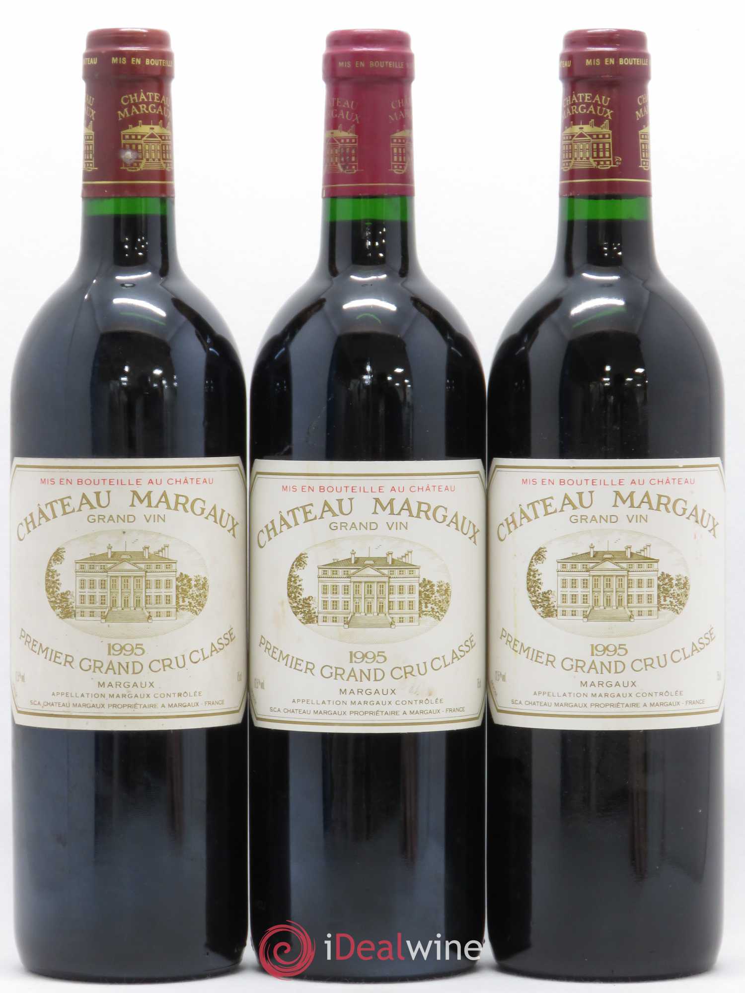 Château Margaux 1er Grand Cru Classé 1995 - Lot de 3 bouteilles - 0