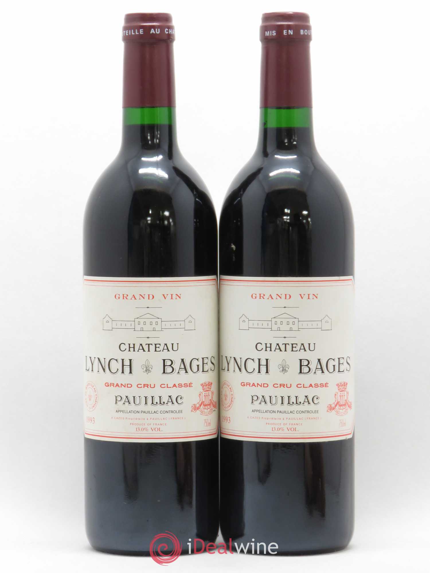 Château Lynch Bages 5ème Grand Cru Classé 1993 - Lot de 2 bouteilles - 0