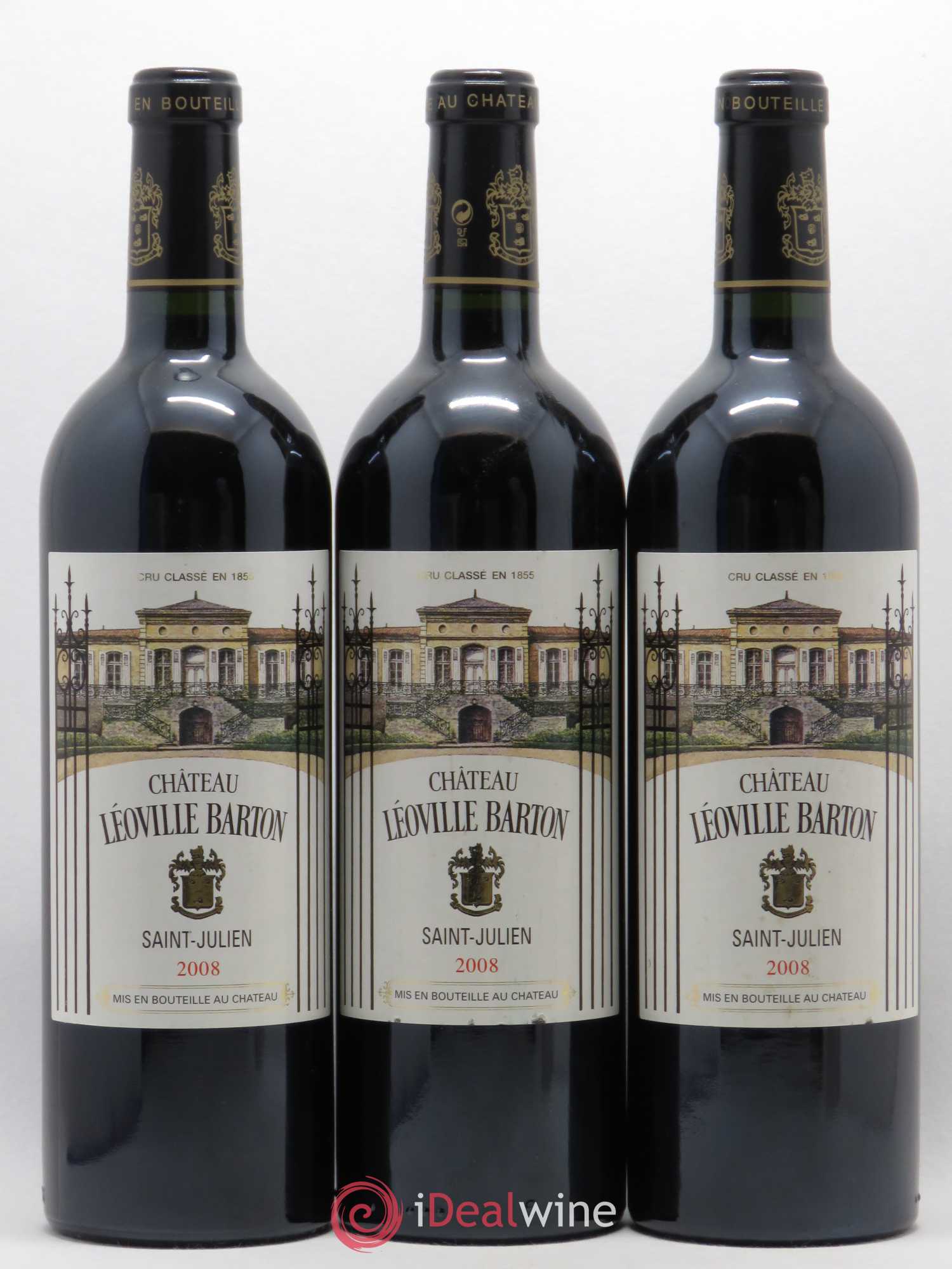 Château Léoville Barton 2ème Grand Cru Classé 2008 - Lot de 3 bouteilles - 0