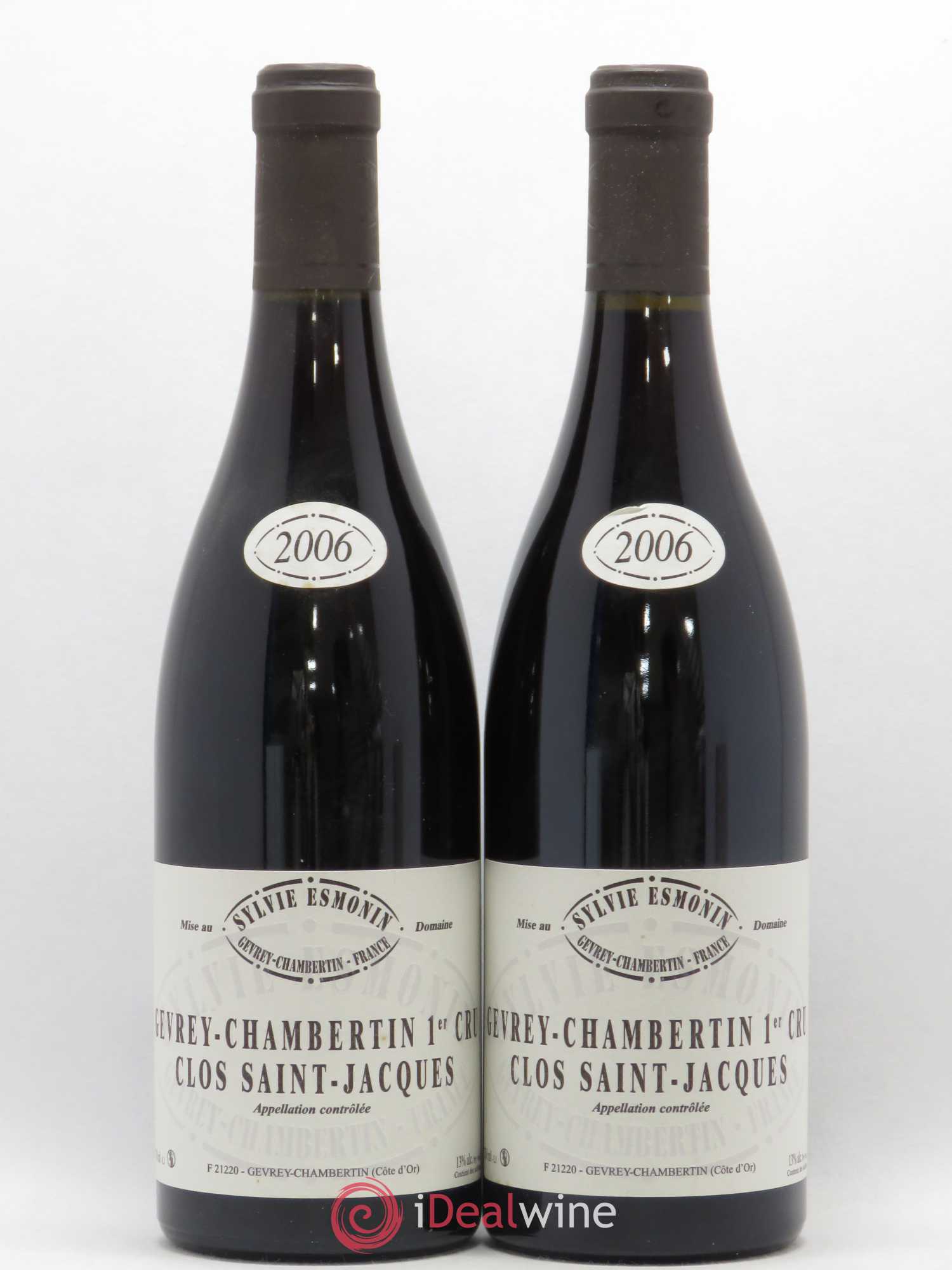 Gevrey-Chambertin 1er Cru Clos Saint Jacques Sylvie Esmonin 2006 - Lot de 2 bouteilles - 0