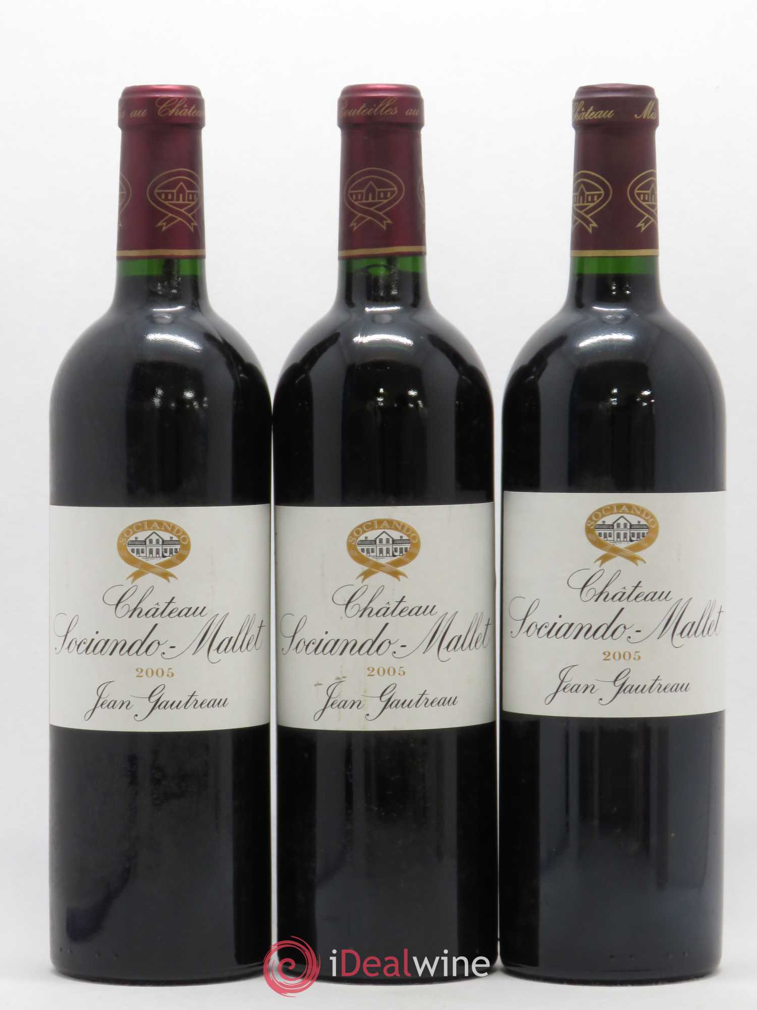 Château Sociando Mallet 2005 - Lot de 3 bouteilles - 0