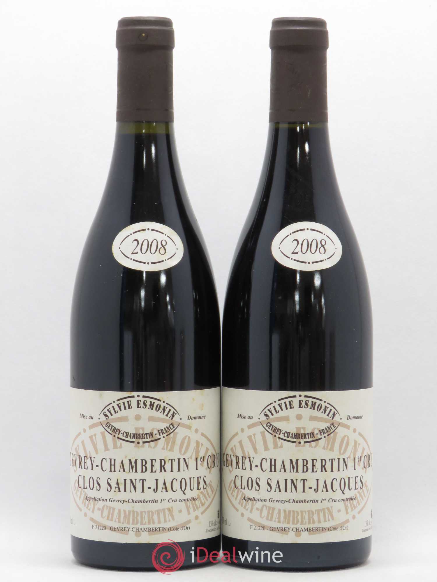 Gevrey-Chambertin 1er Cru Clos Saint Jacques Sylvie Esmonin 2008 - Lot de 2 bouteilles - 0
