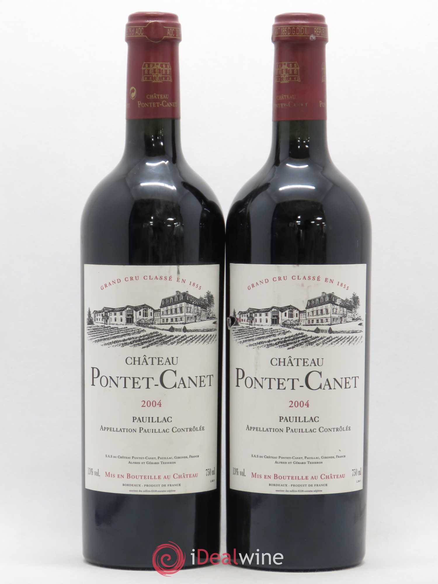 Château Pontet Canet 5ème Grand Cru Classé 2004 - Lot de 2 bouteilles - 0