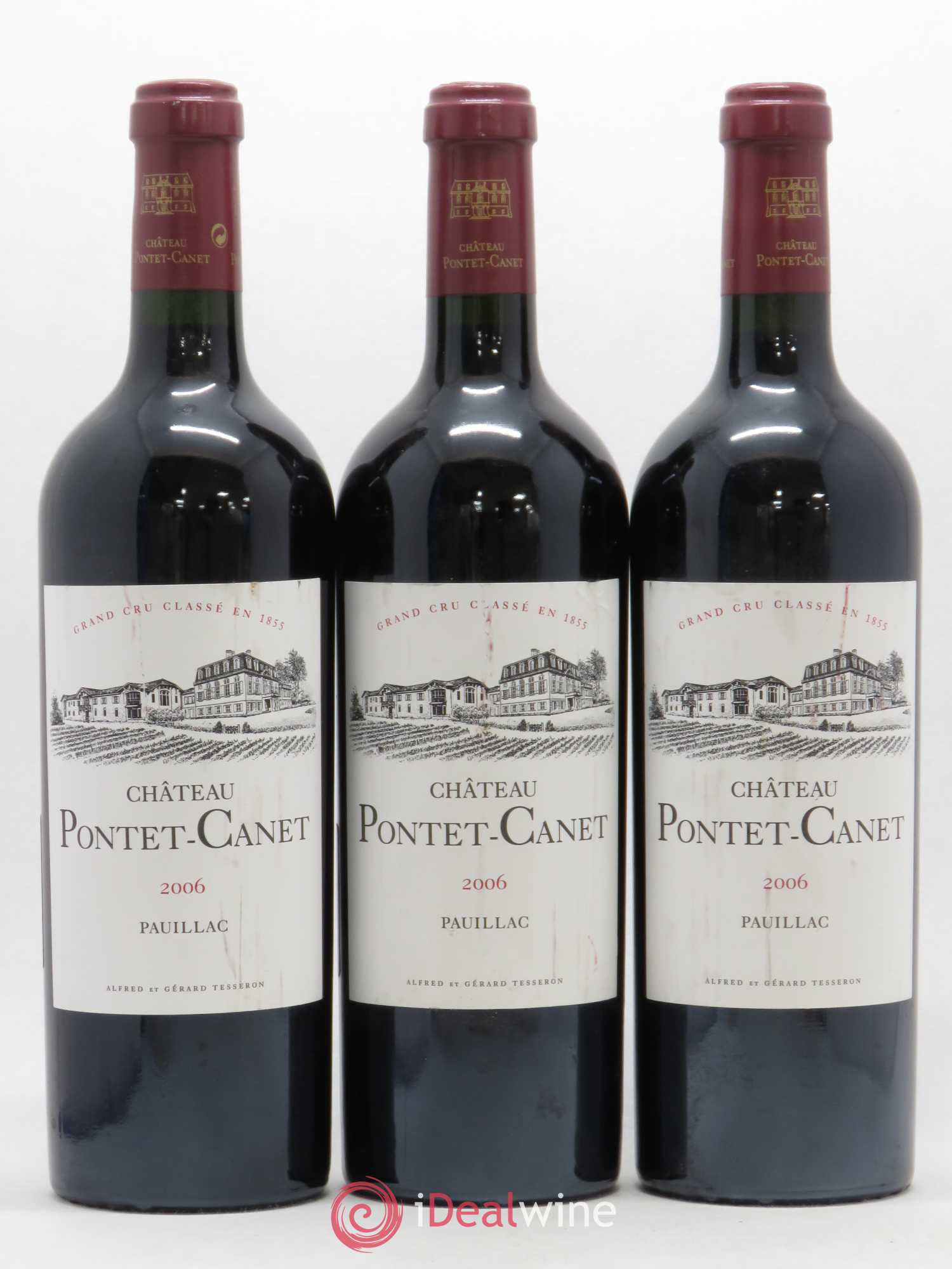 Château Pontet Canet 5ème Grand Cru Classé 2006 - Lot de 3 bouteilles - 0