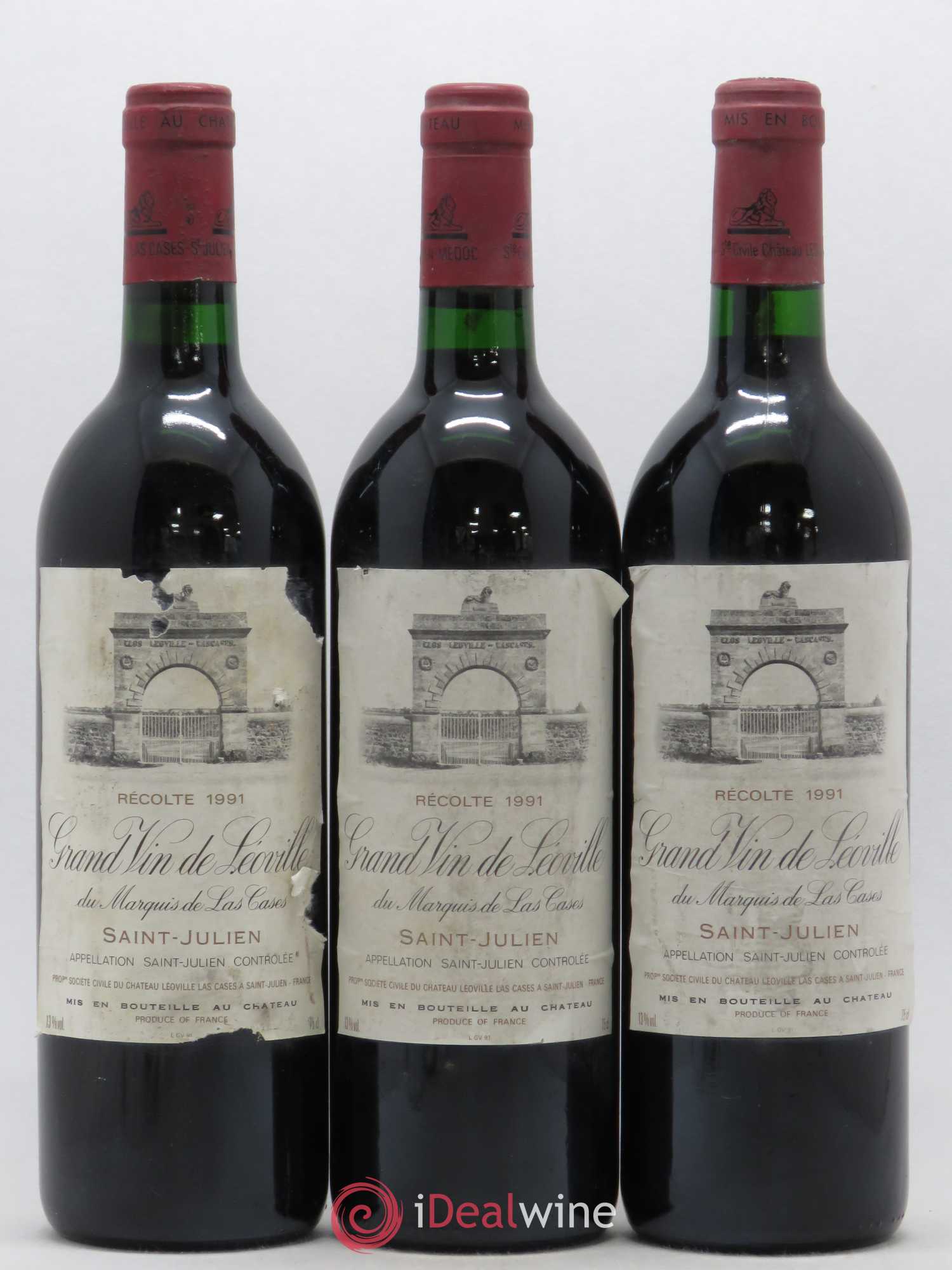 Château Léoville Las Cases 2ème Grand Cru Classé 1991 - Lot de 3 bouteilles - 0