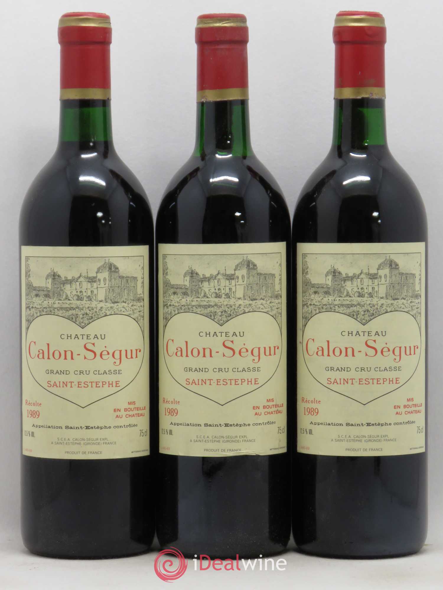 Château Calon Ségur 3ème Grand Cru Classé 1989 - Lot de 3 bouteilles - 0