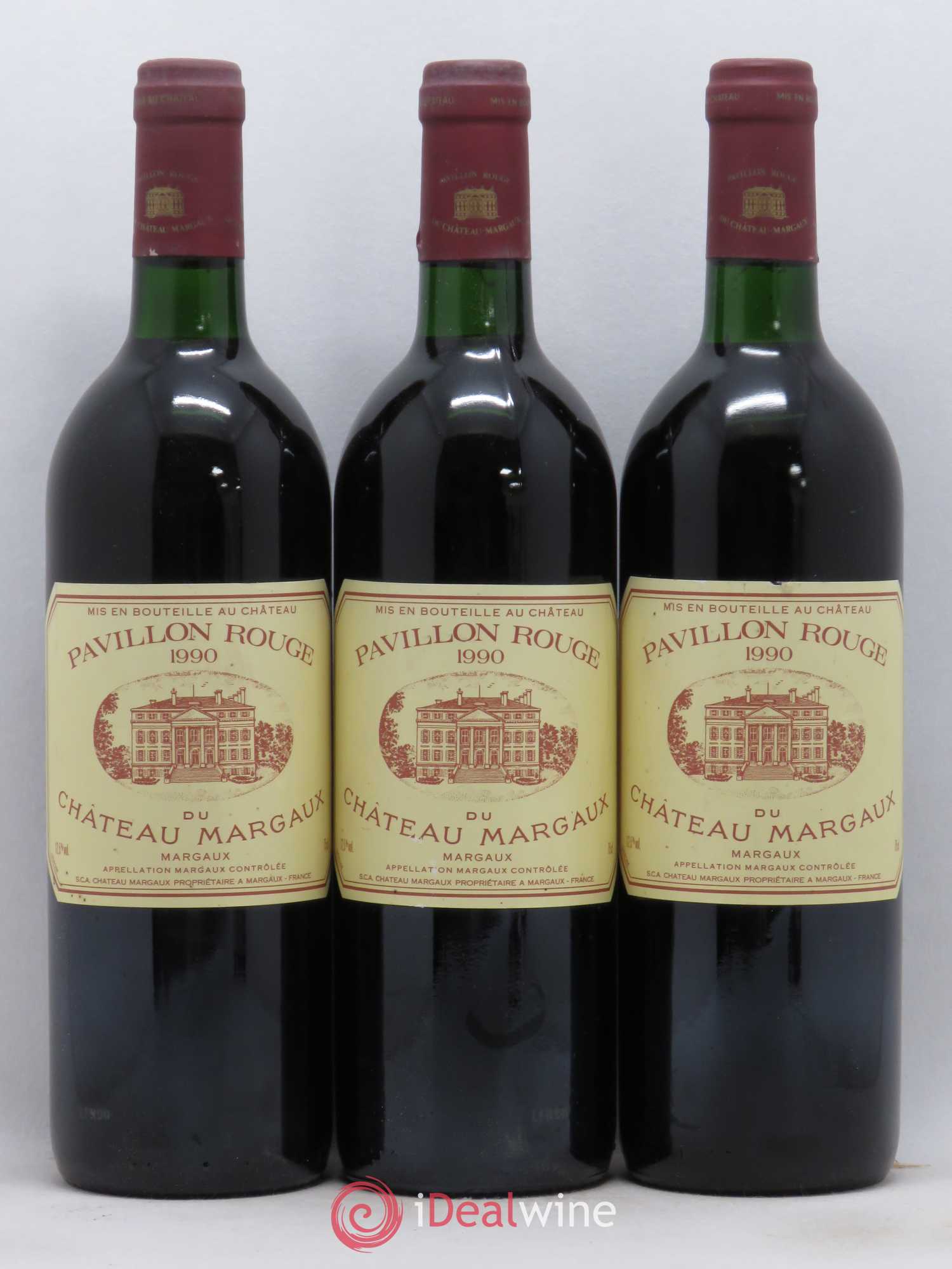 Pavillon Rouge du Château Margaux Second Vin 1990 - Lot de 3 bouteilles - 0