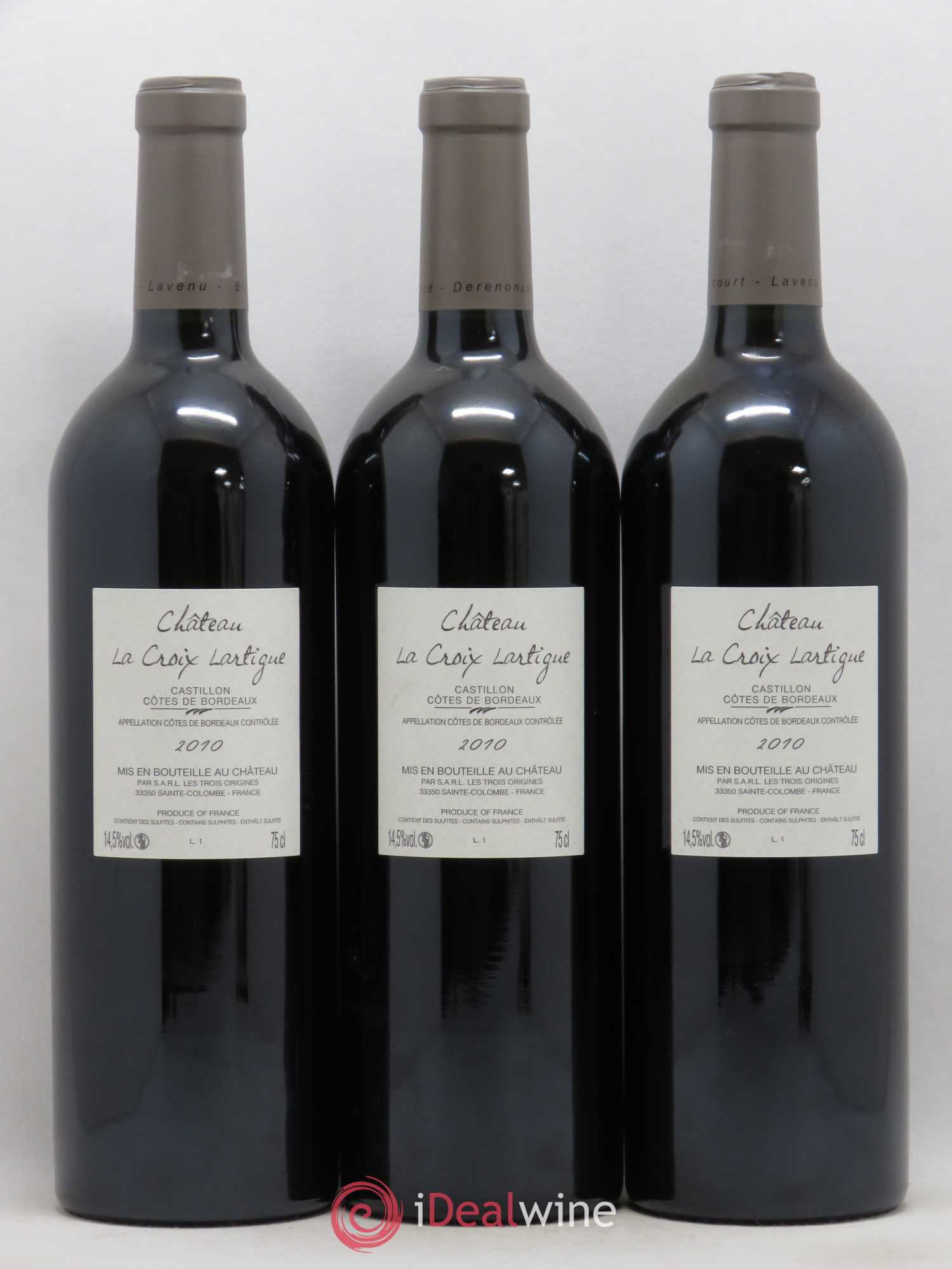 Bordeaux Côtes de Castillon Château La Croix Lartigue 2010 - Posten von 6 Flaschen - 2