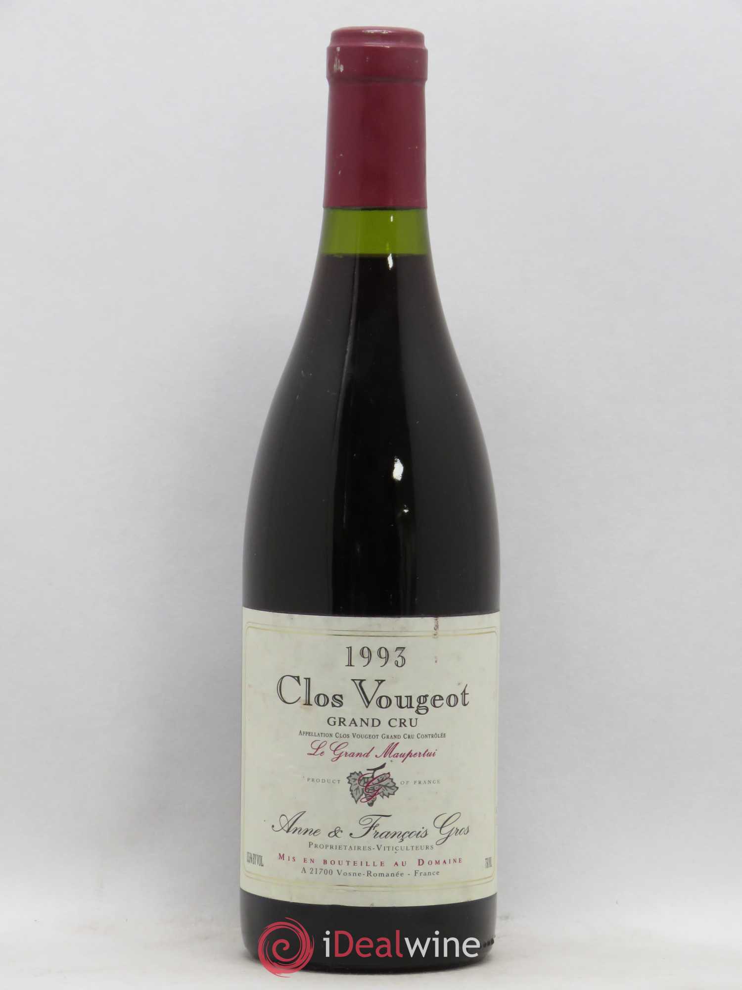 Clos de Vougeot Grand Cru Le Grand Maupertui Anne Gros 1993 - Lot de 1 bouteille - 0