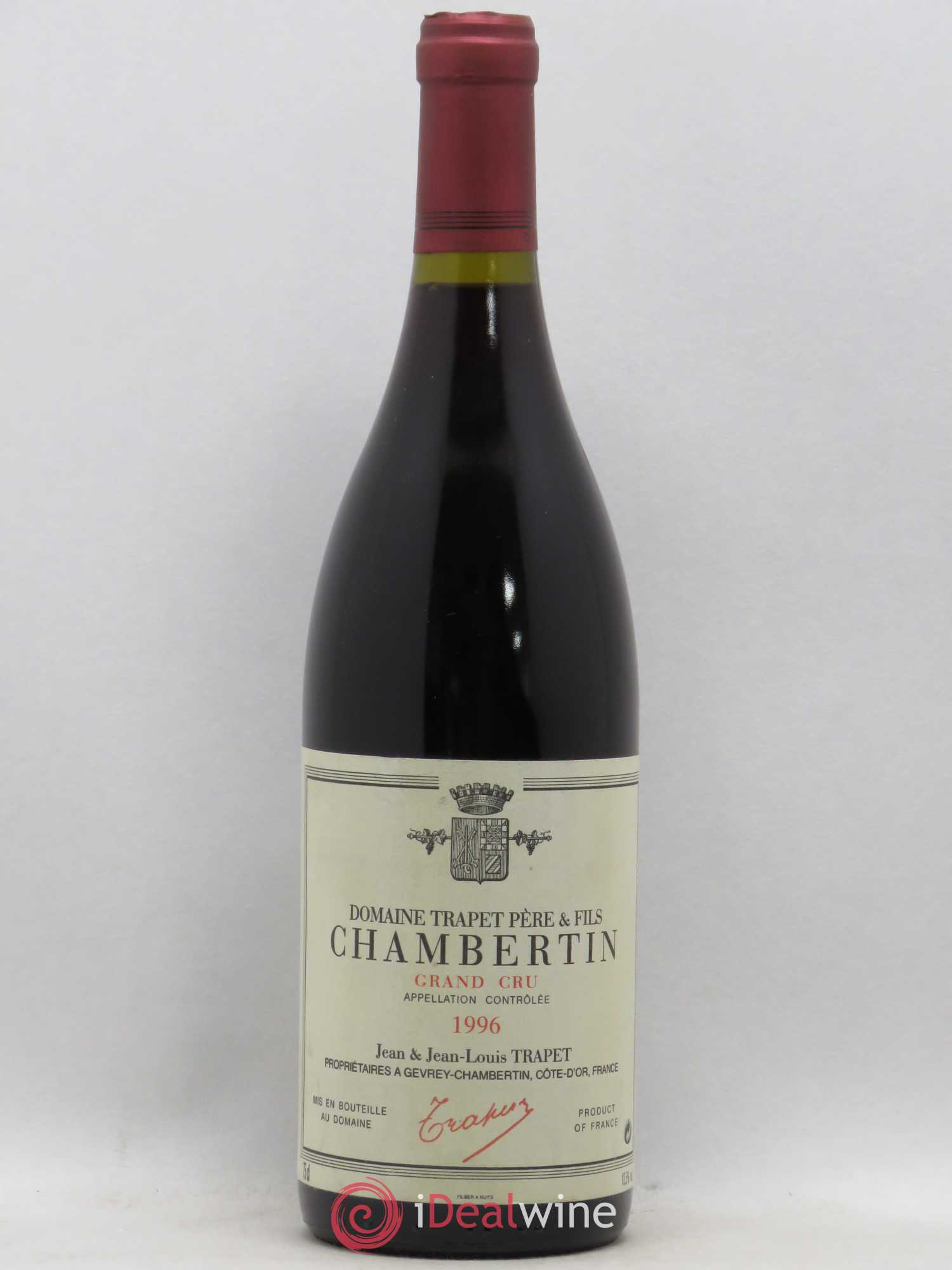 Chambertin Grand Cru Domaine Trapet 1996 - Lot de 1 bouteille - 0
