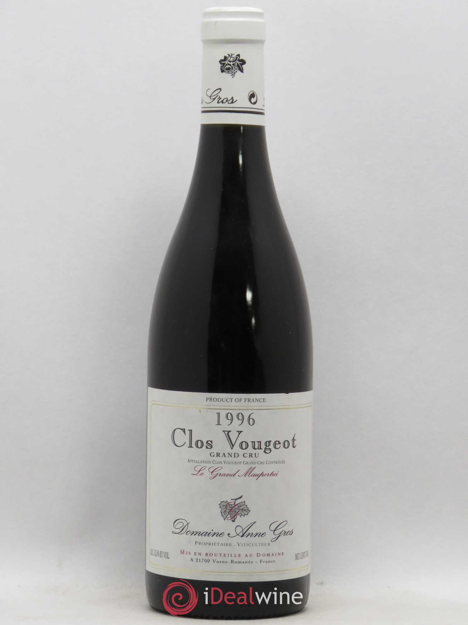Clos de Vougeot Grand Cru Le Grand Maupertui Anne Gros 1996 - Lot de 1 bouteille - 0