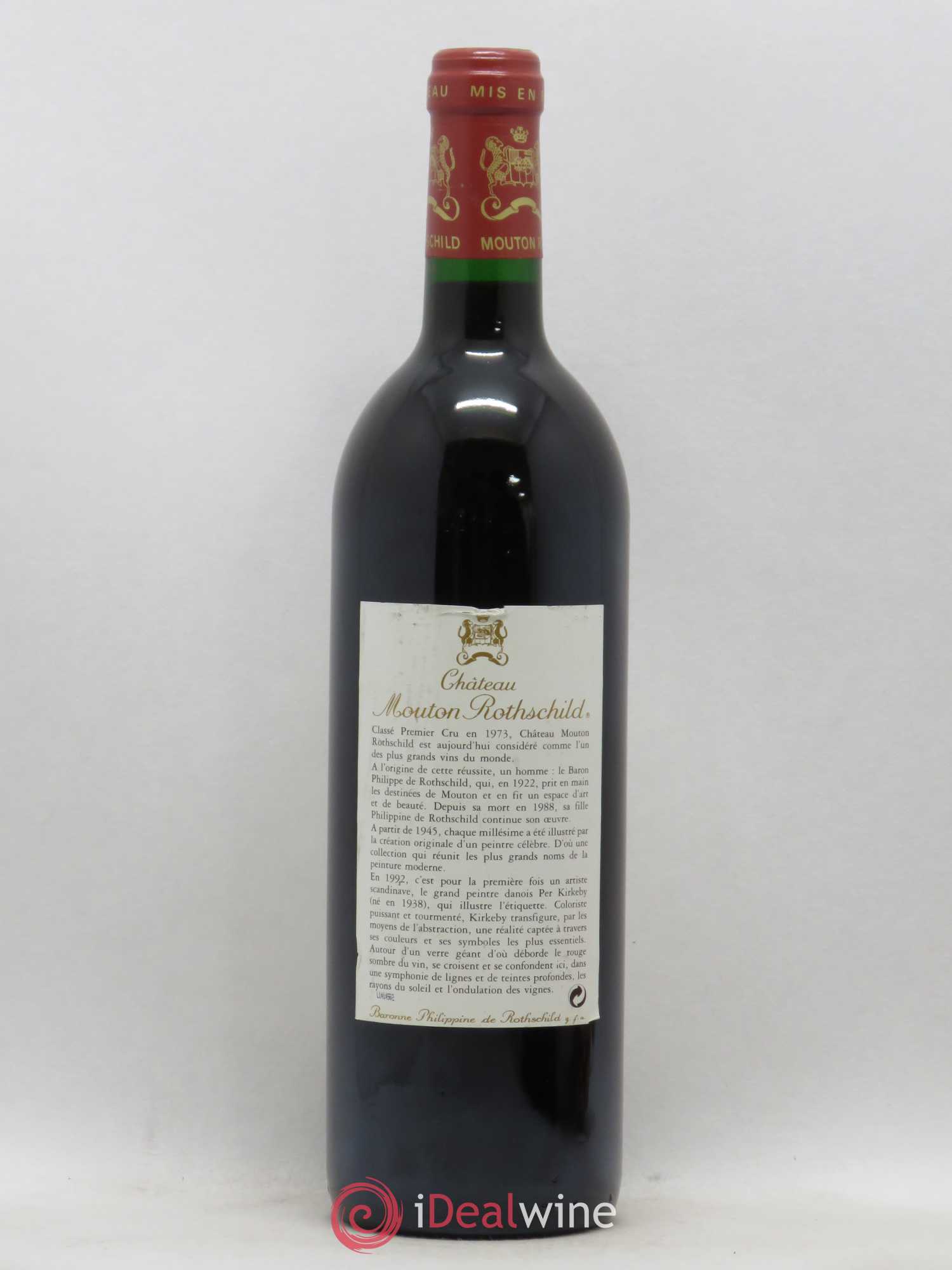 Château Mouton Rothschild 1er Grand Cru Classé 1992 - Lot de 1 bouteille - 1