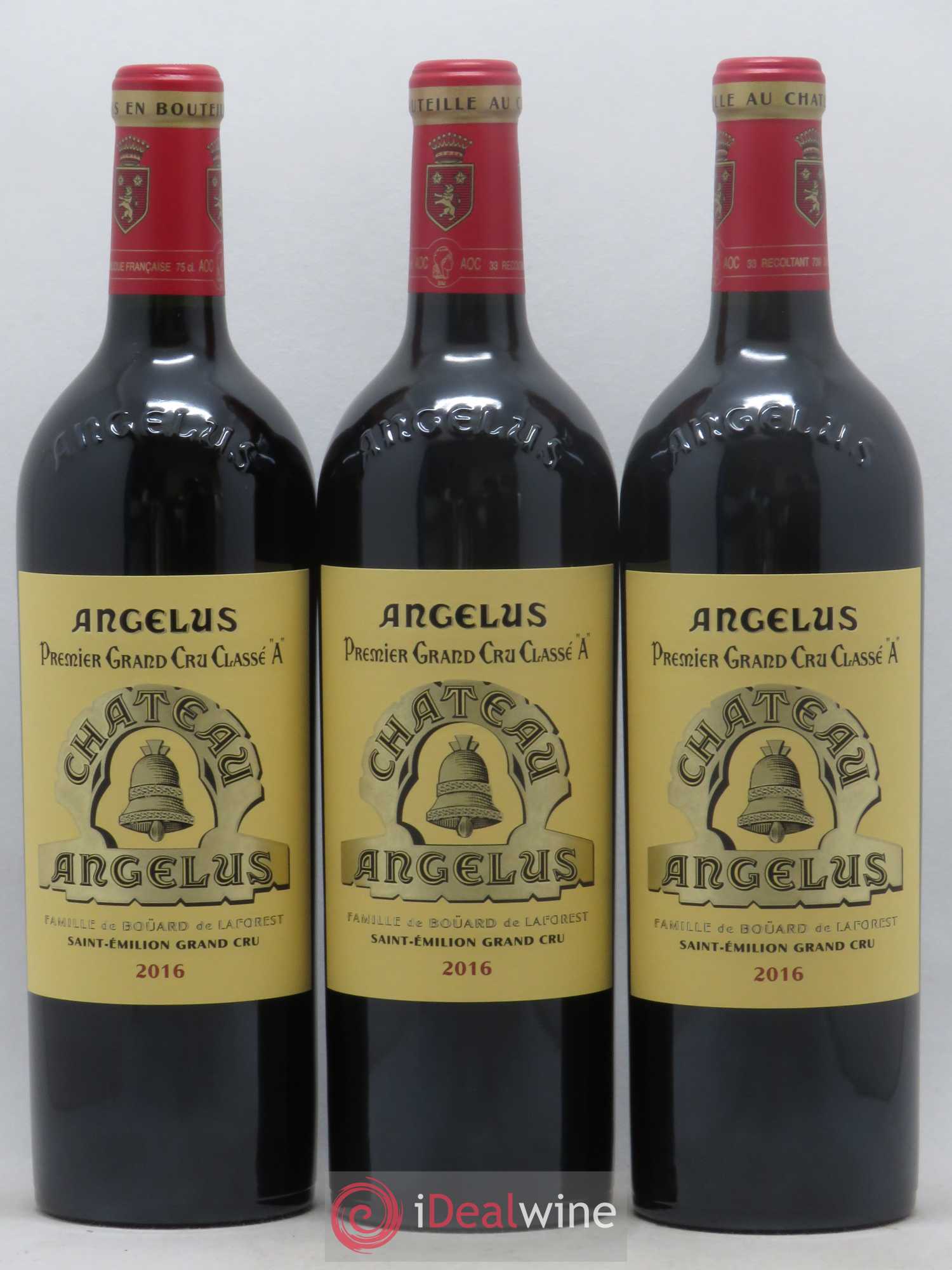 Château Angélus 1er Grand Cru Classé A 2016 - Lot de 3 bouteilles - 0