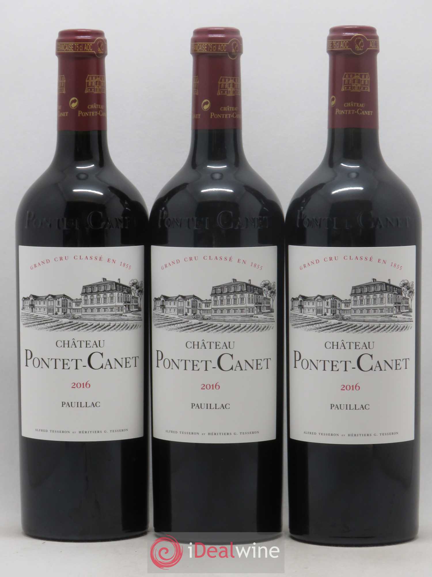 Château Pontet Canet 5ème Grand Cru Classé 2016 - Lot de 3 bouteilles - 0