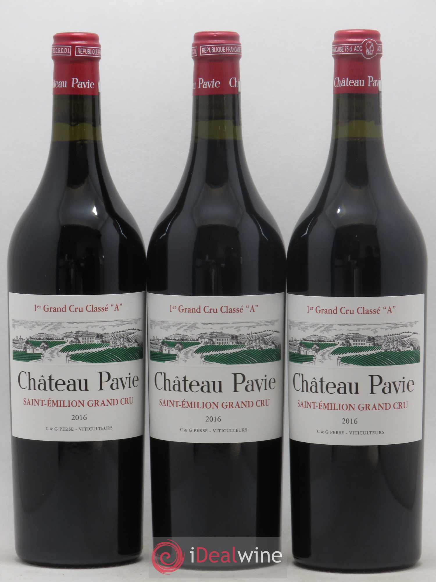 Château Pavie 1er Grand Cru Classé A 2016 - Lot de 3 bouteilles - 0