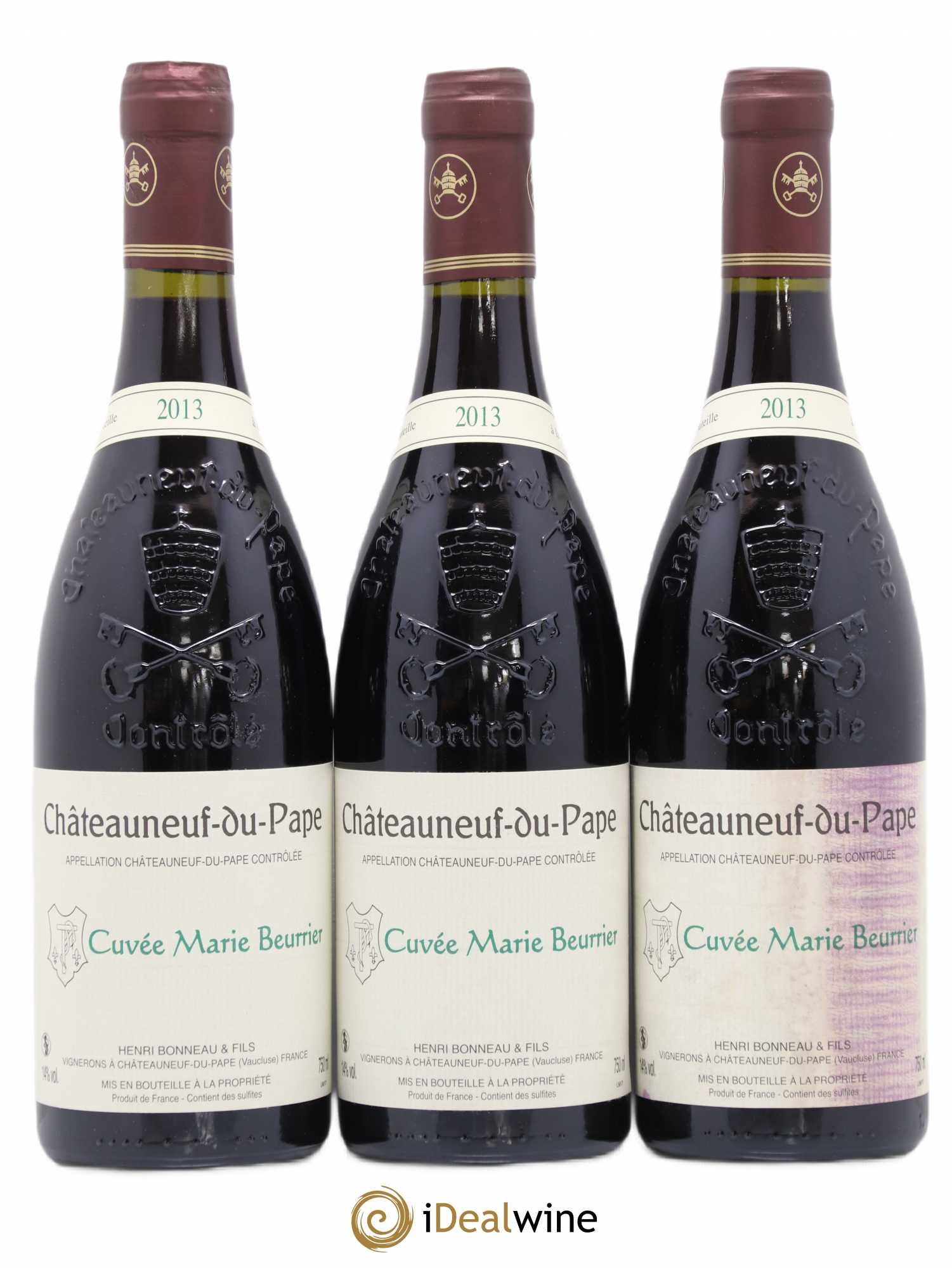 Châteauneuf-du-Pape Marie Beurrier Henri Bonneau & Fils 2013 - Lot de 3 bouteilles - 0