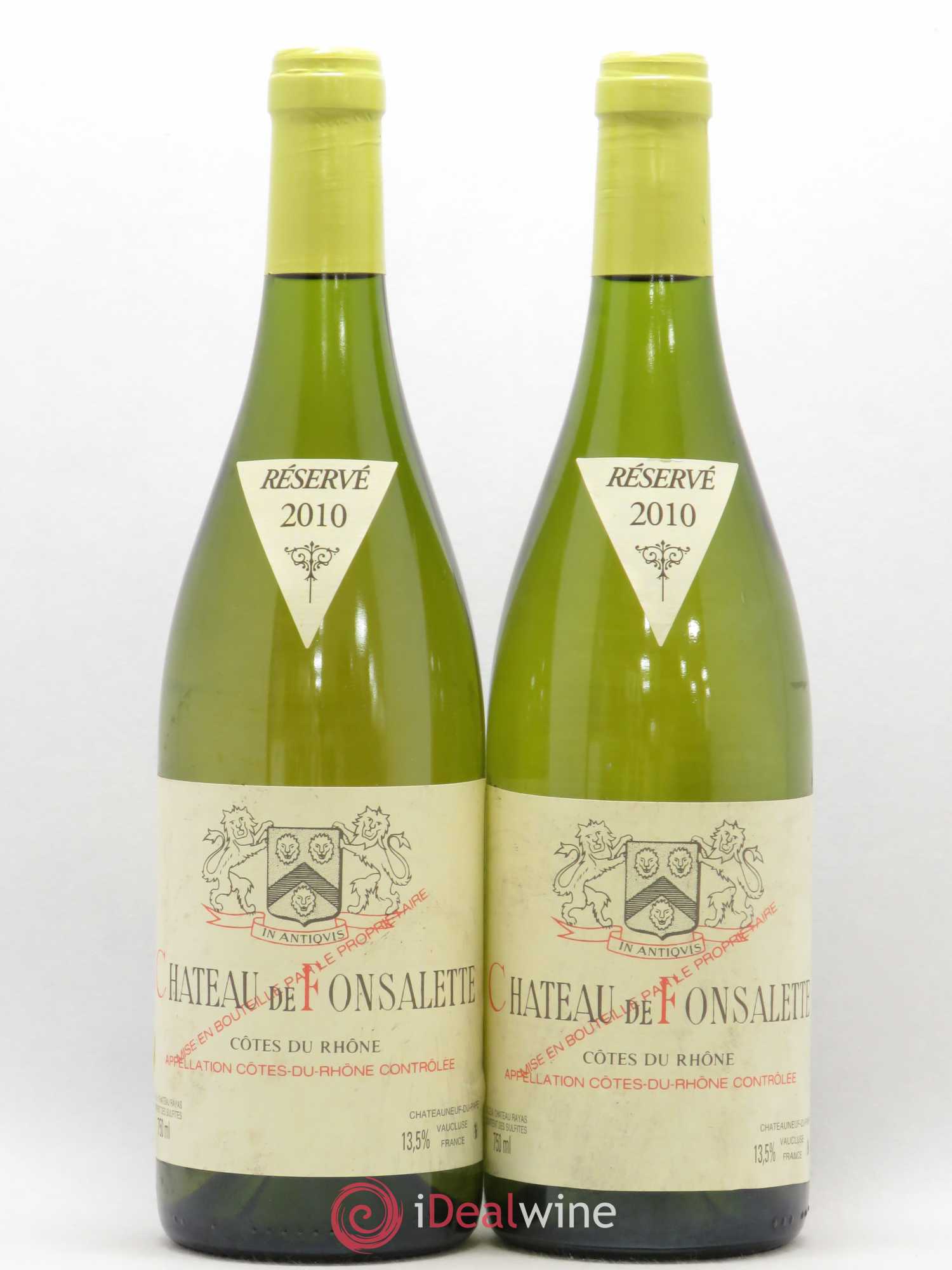 Côtes-du-Rhône Château de Fonsalette Emmanuel Reynaud 2010 - Lot de 2 bouteilles - 0