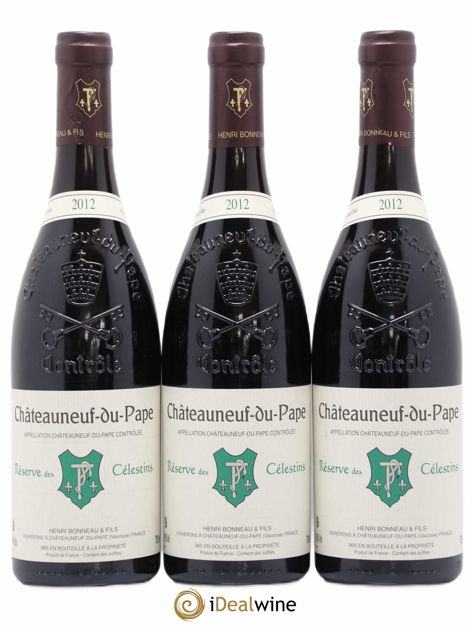 Châteauneuf-du-Pape Réserve des Célestins Henri Bonneau & Fils 2012 - Lot de 3 bouteilles - 0