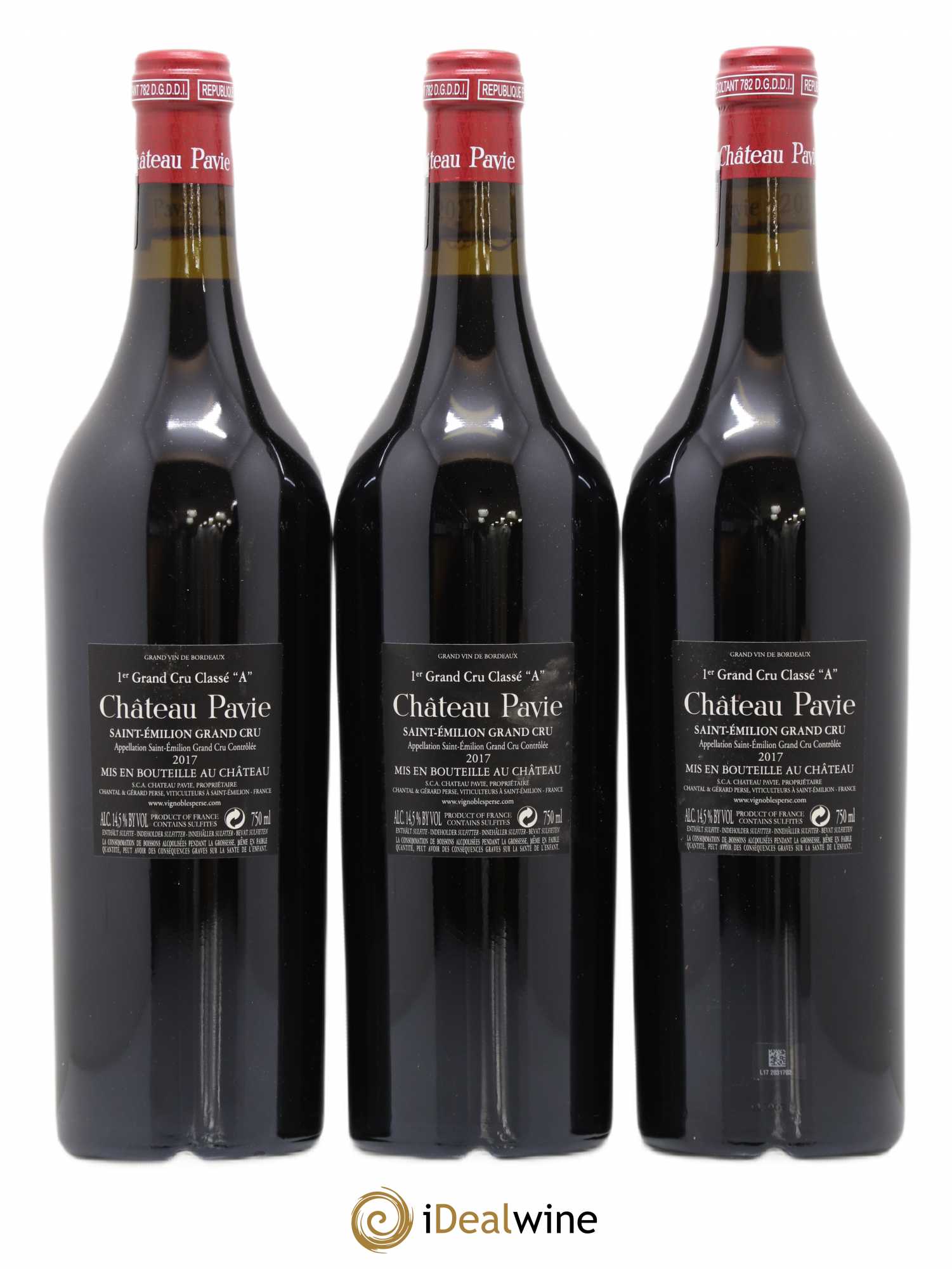 Château Pavie 1er Grand Cru Classé A 2017 - Lot de 3 bouteilles - 1