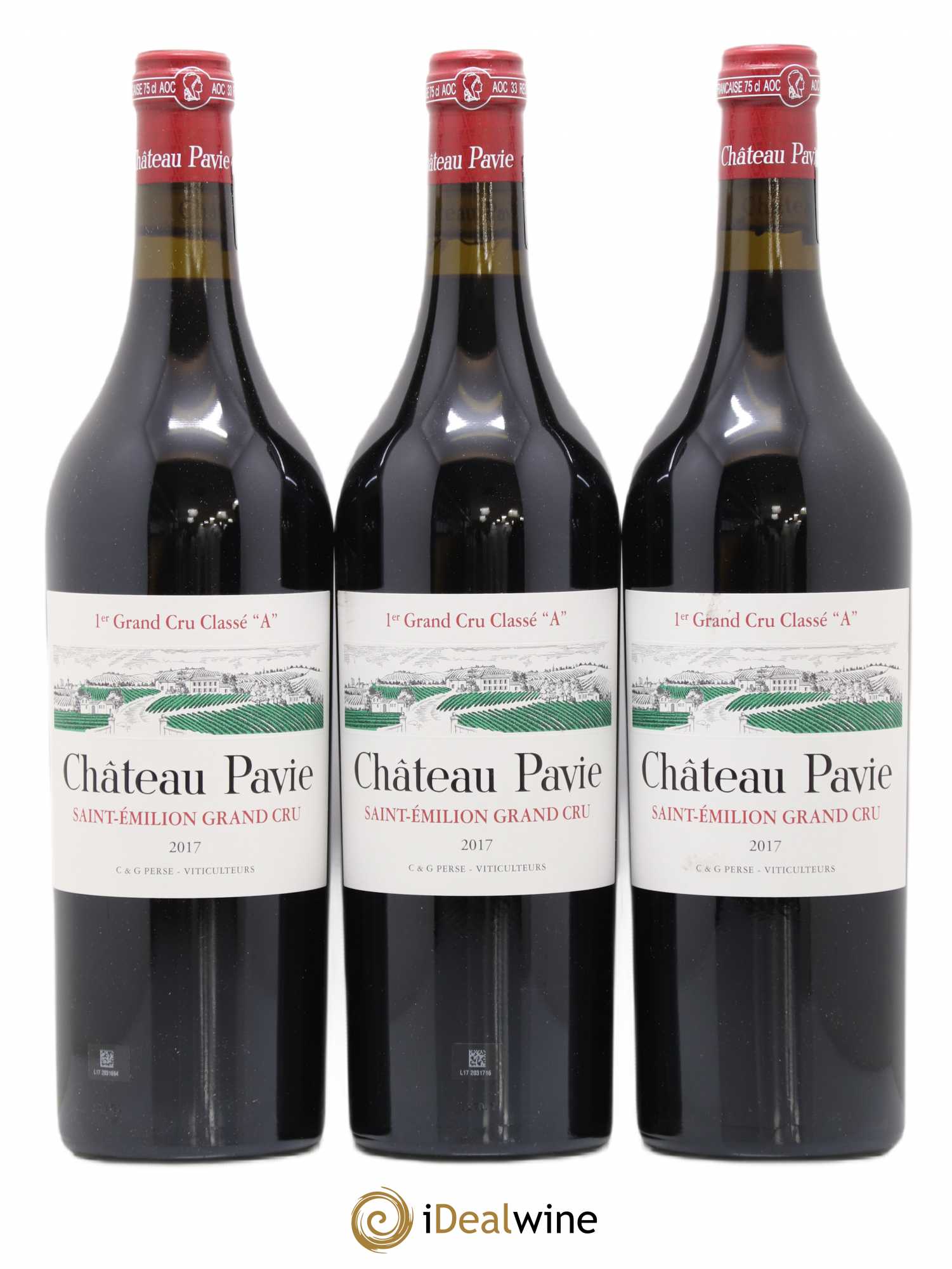 Château Pavie 1er Grand Cru Classé A 2017 - Lot de 3 bouteilles - 0