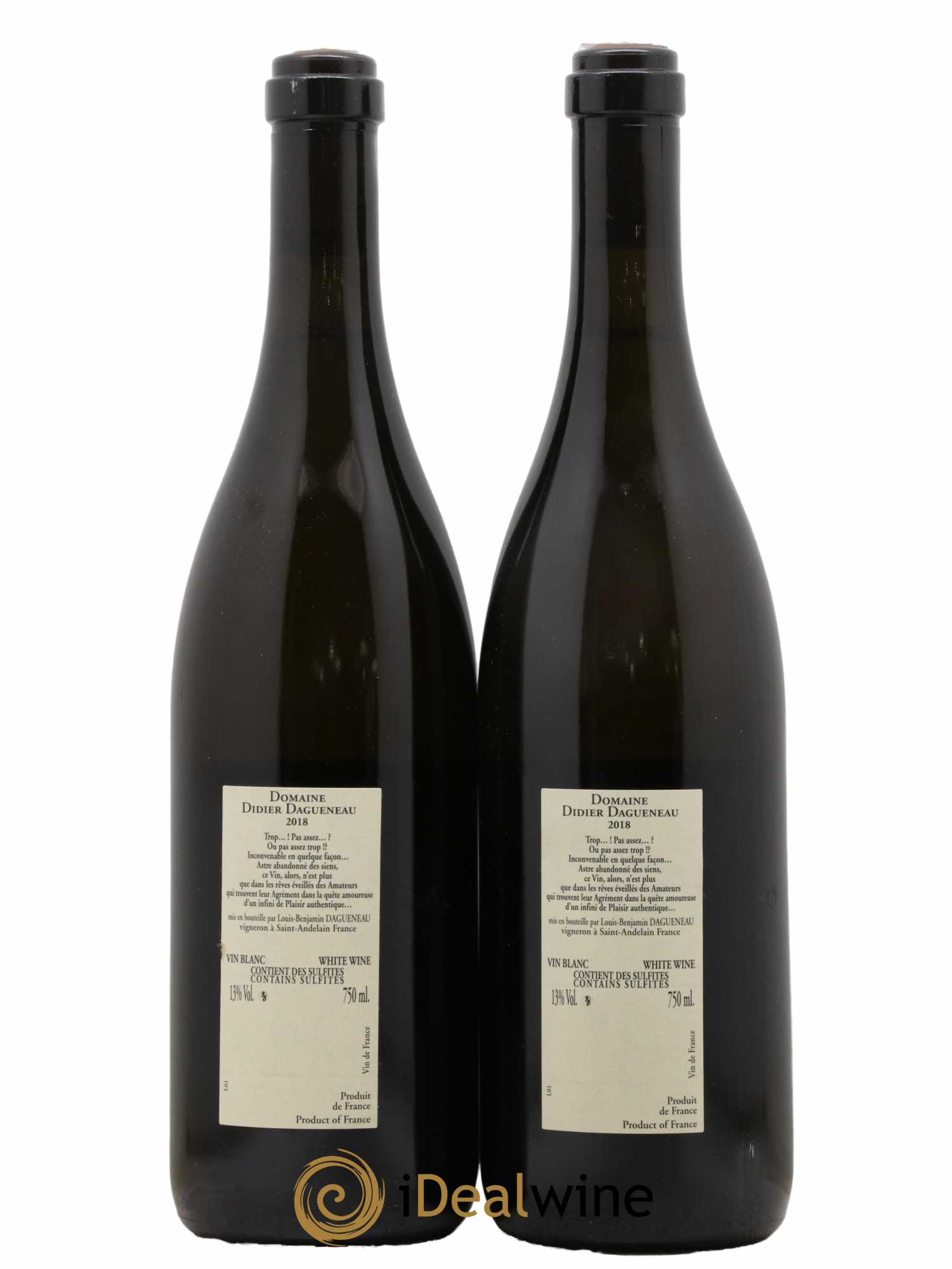 Vin de France Blanc Etc Dagueneau (Domaine Didier - Louis-Benjamin) 2018 - Lot de 2 bouteilles - 1
