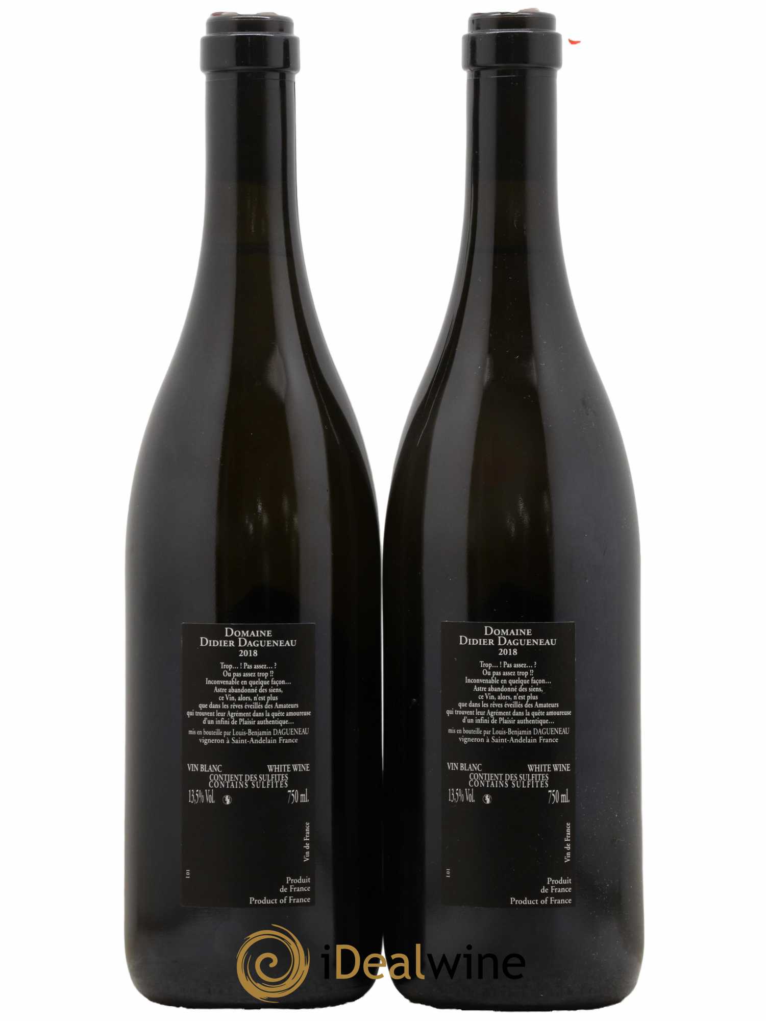 Vin de France (anciennement Pouilly-Fumé) Silex Dagueneau (Domaine Didier - Louis-Benjamin) 2018 - Lot de 2 bouteilles - 1