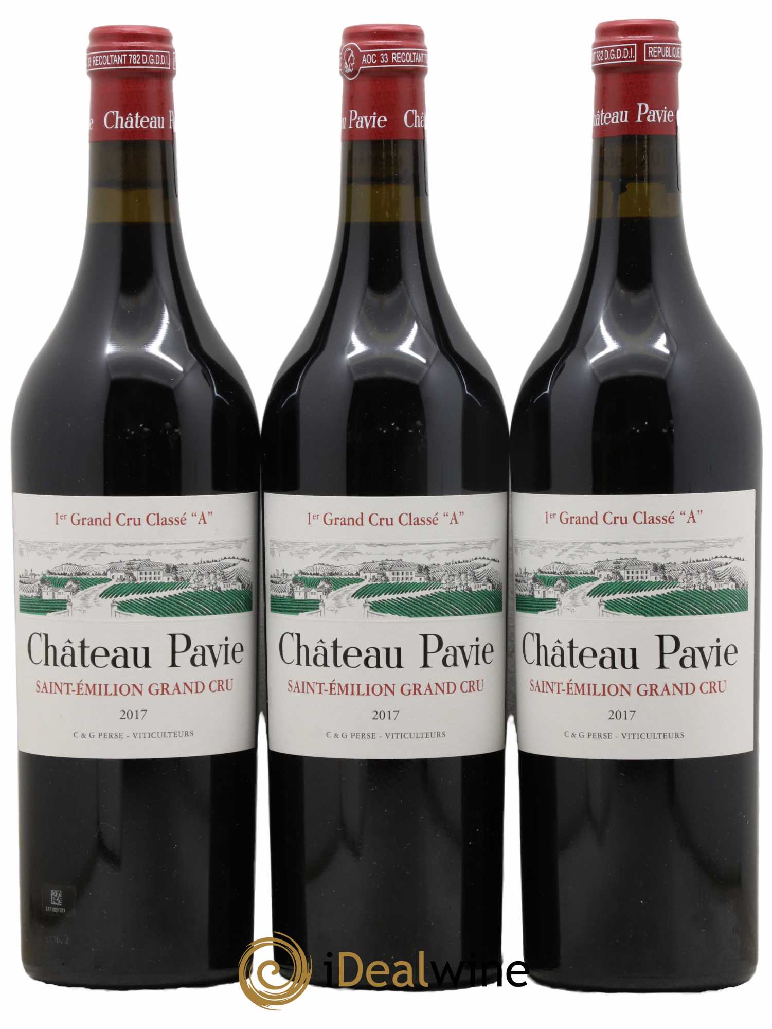 Château Pavie 1er Grand Cru Classé A 2017 - Lot de 3 bouteilles - 0