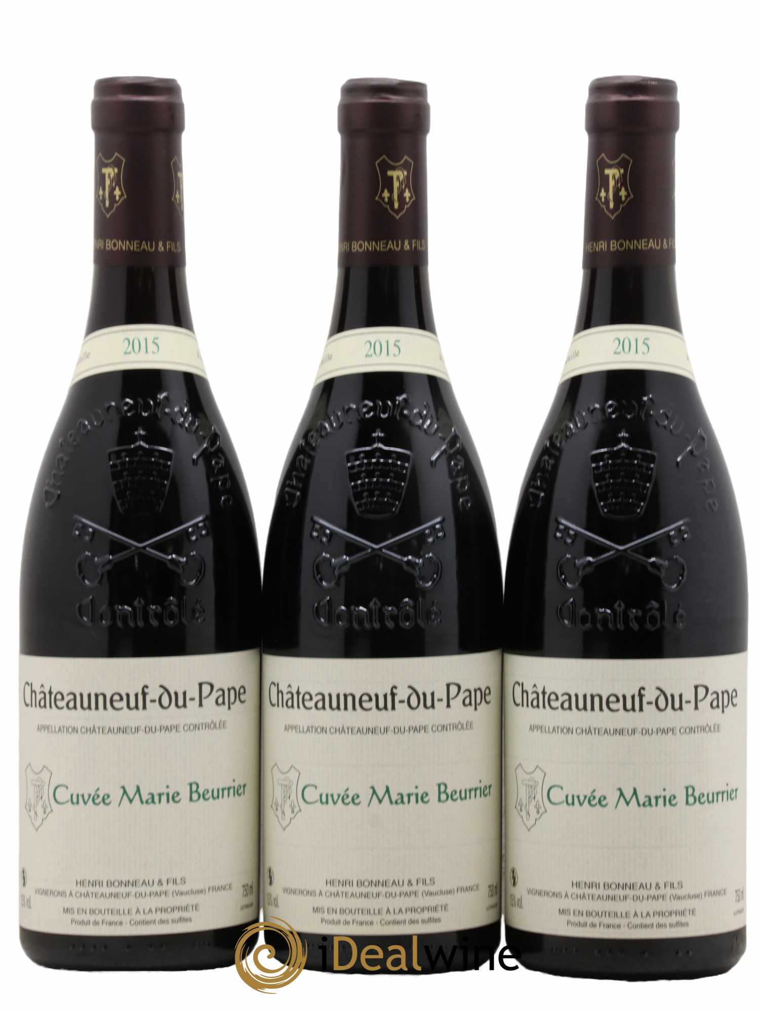 Châteauneuf-du-Pape Marie Beurrier Henri Bonneau & Fils 2015 - Lot de 3 bouteilles - 0