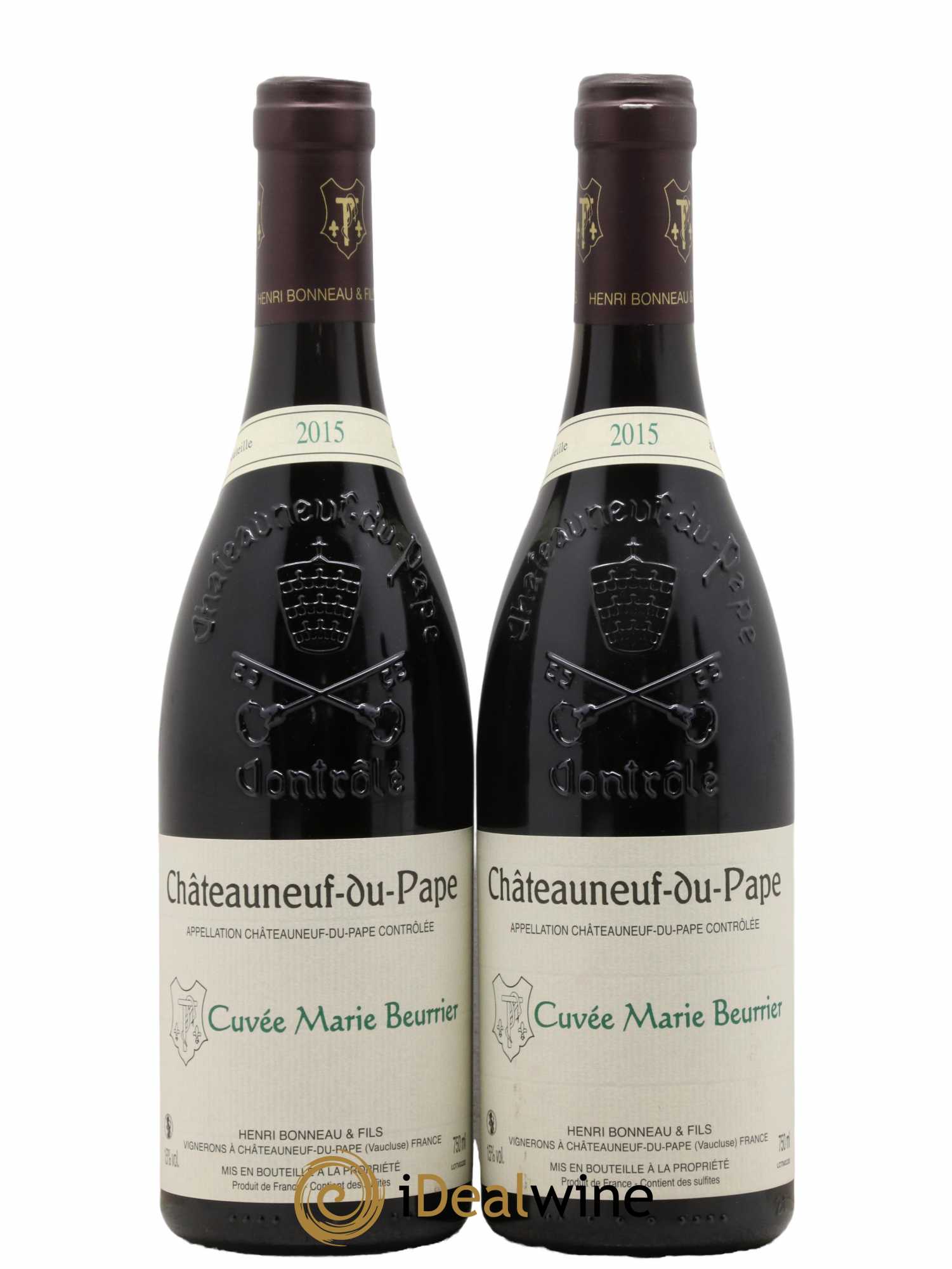 Châteauneuf-du-Pape Marie Beurrier Henri Bonneau & Fils 2015 - Lot de 2 bouteilles - 0