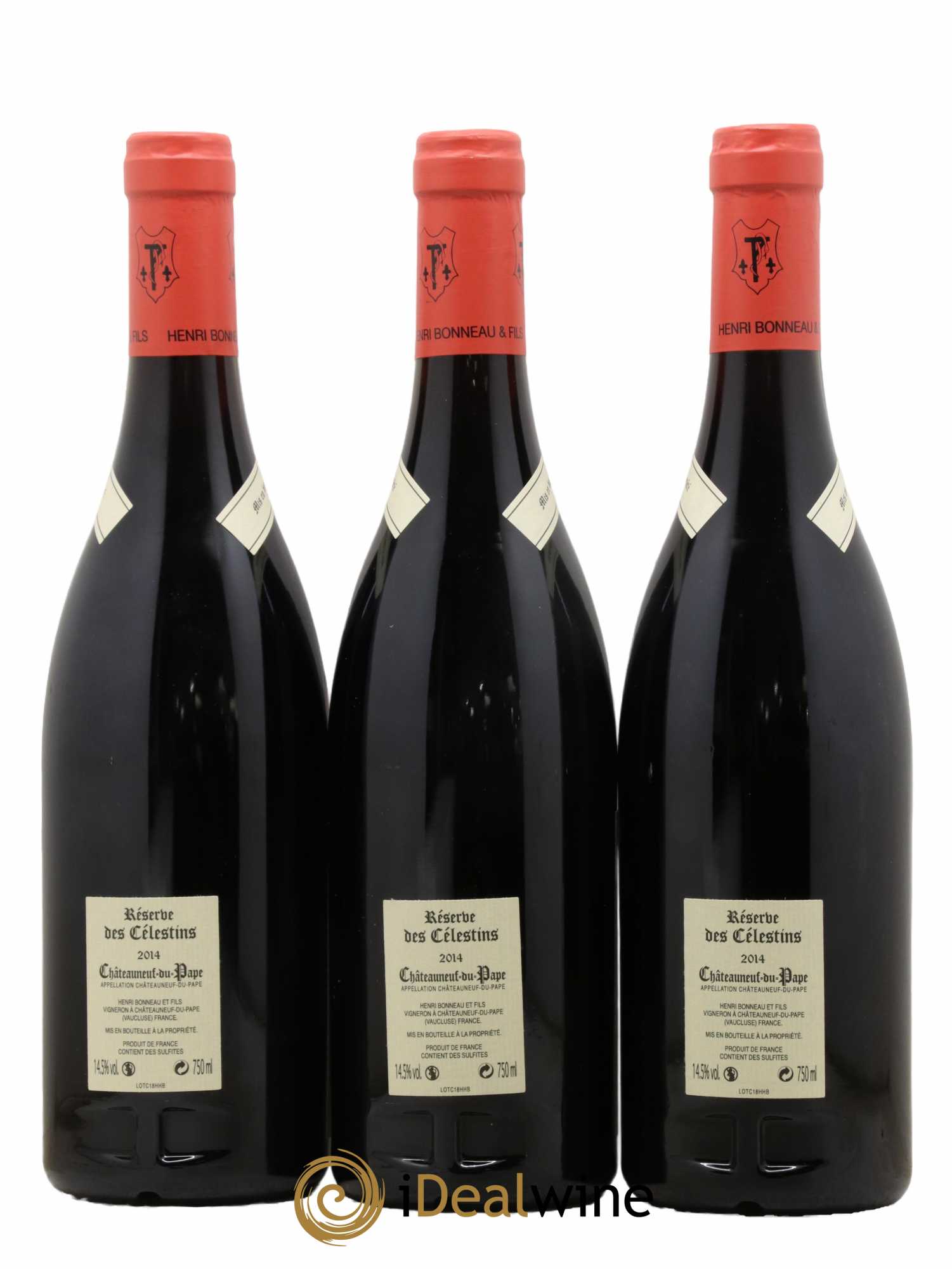Châteauneuf-du-Pape Réserve des Célestins Henri Bonneau & Fils 2014 - Lot of 3 bottles - 1