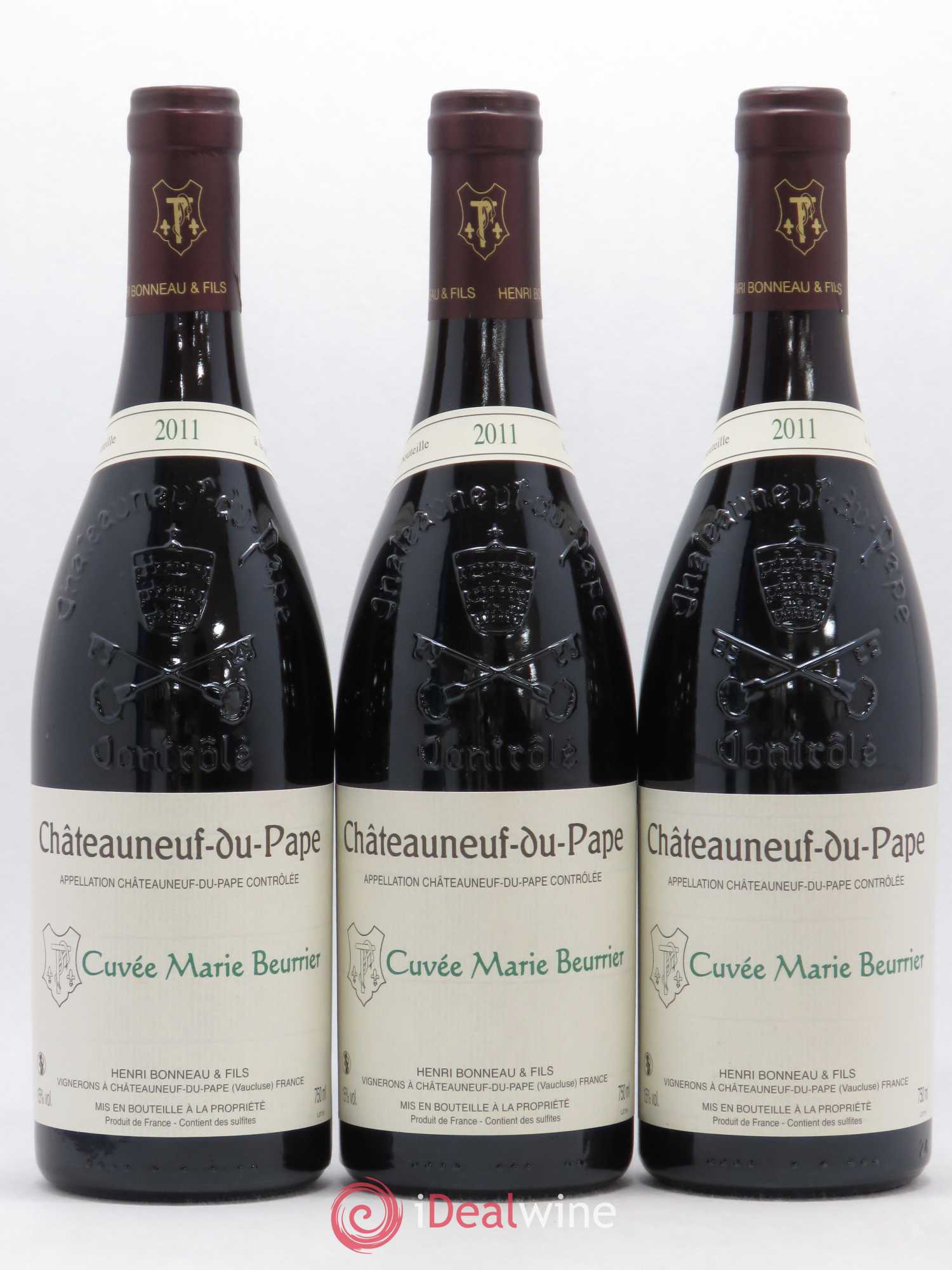 Châteauneuf-du-Pape Marie Beurrier Henri Bonneau & Fils 2011 - Lot de 3 bouteilles - 0