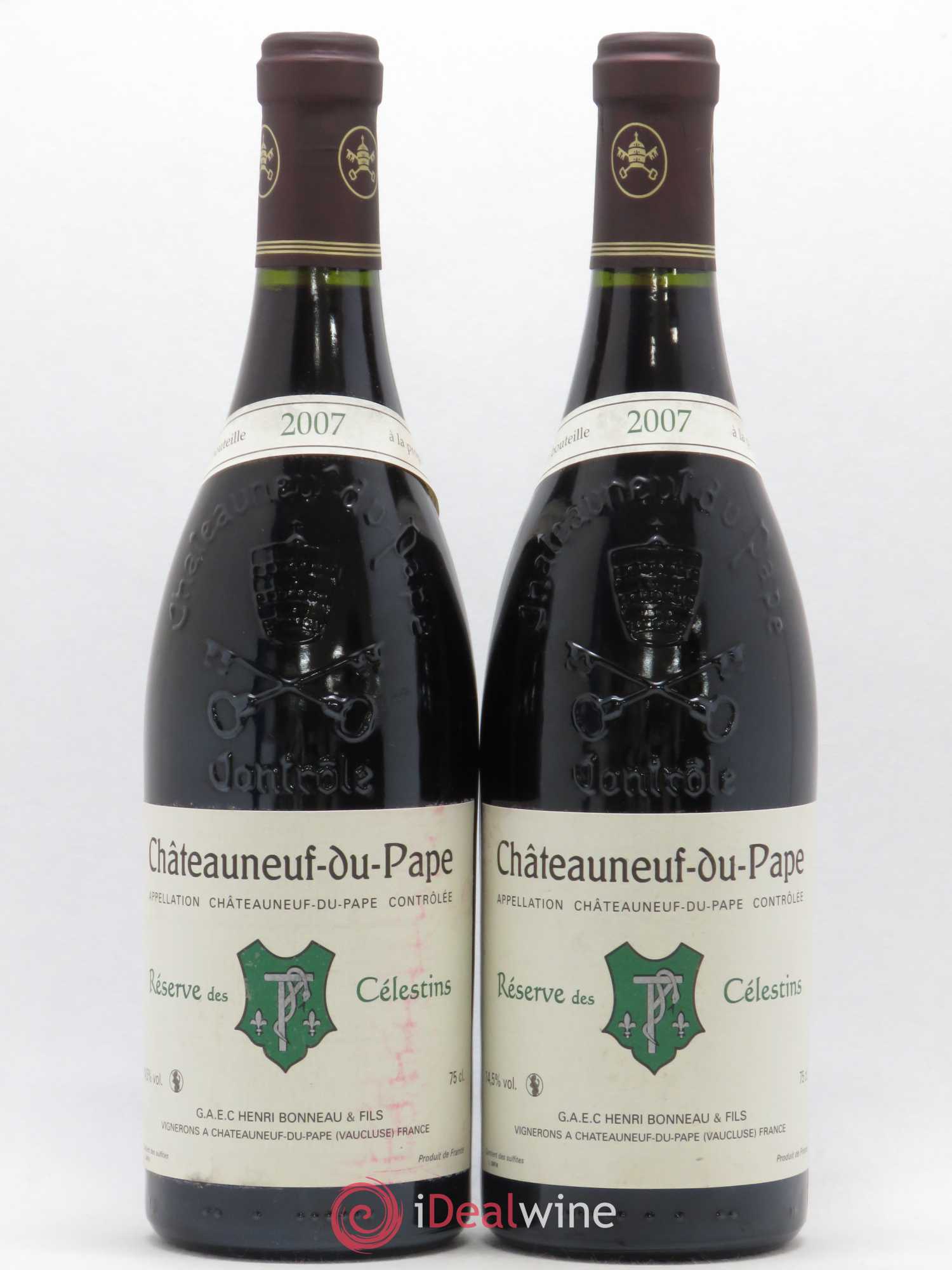 Châteauneuf-du-Pape Réserve des Célestins Henri Bonneau & Fils 2007 - Lot de 2 bouteilles - 0