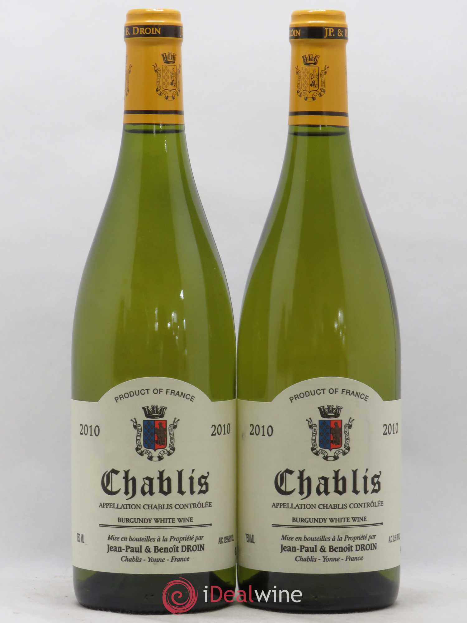 Chablis Jean-Paul & Benoît Droin (Domaine) 2010 - Lot de 2 bouteilles - 0