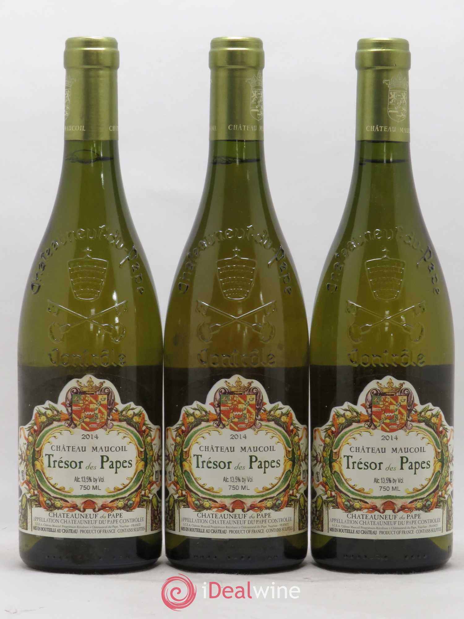 Châteauneuf-du-Pape Tresor des Papes Château Maucoil 2014 - Posten von 3 Flaschen - 0
