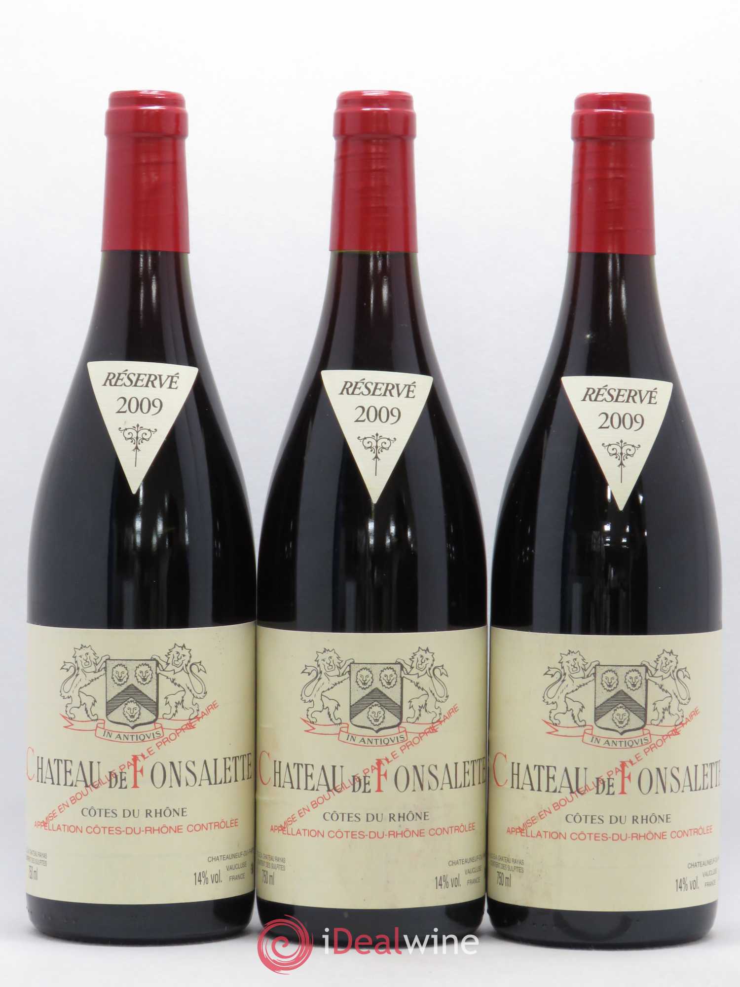 Côtes-du-Rhône Château de Fonsalette 2009 - Posten von 3 Flaschen - 0