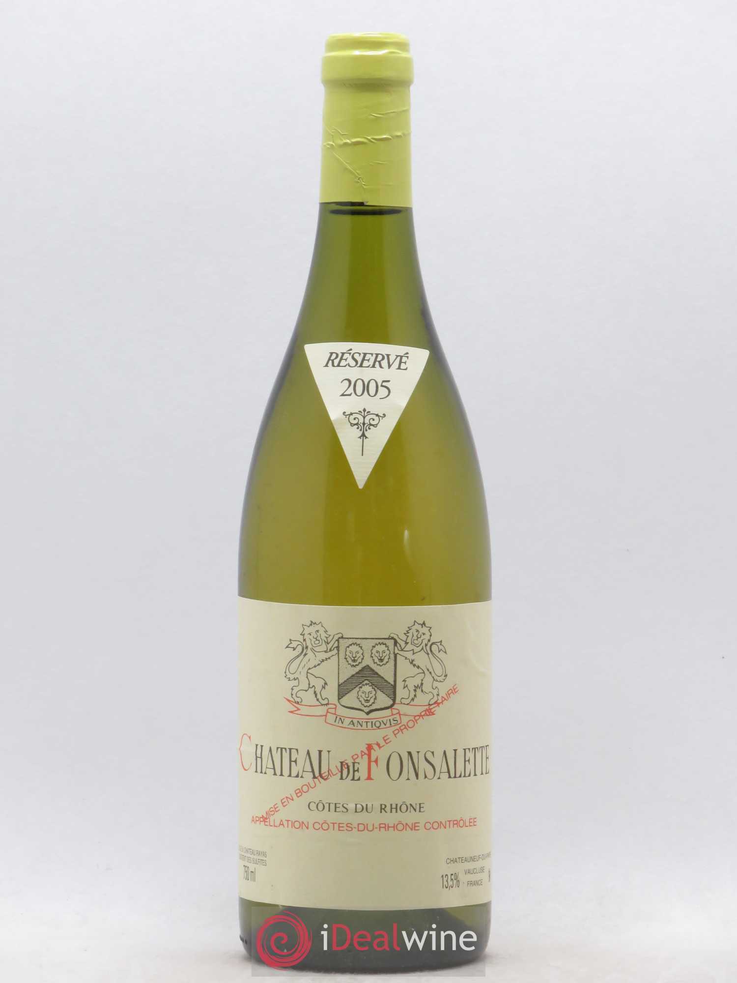 Côtes-du-Rhône Château de Fonsalette Emmanuel Reynaud 2005 - Lot de 1 bouteille - 0