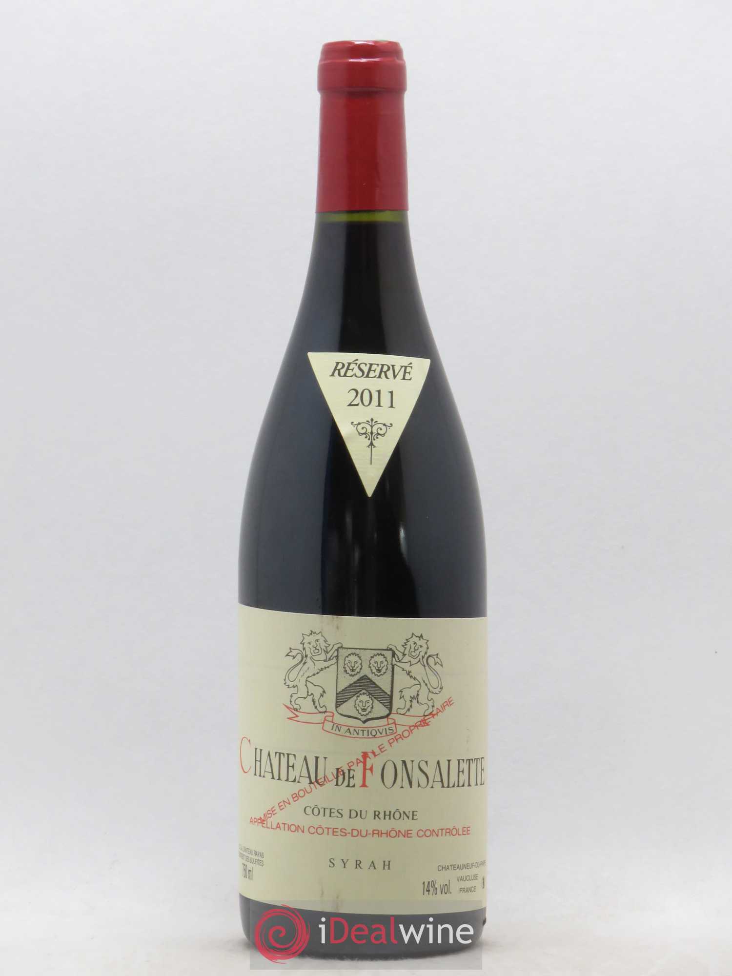 Côtes-du-Rhône Cuvée Syrah Château de Fonsalette 2011 - Lot de 1 bouteille - 0