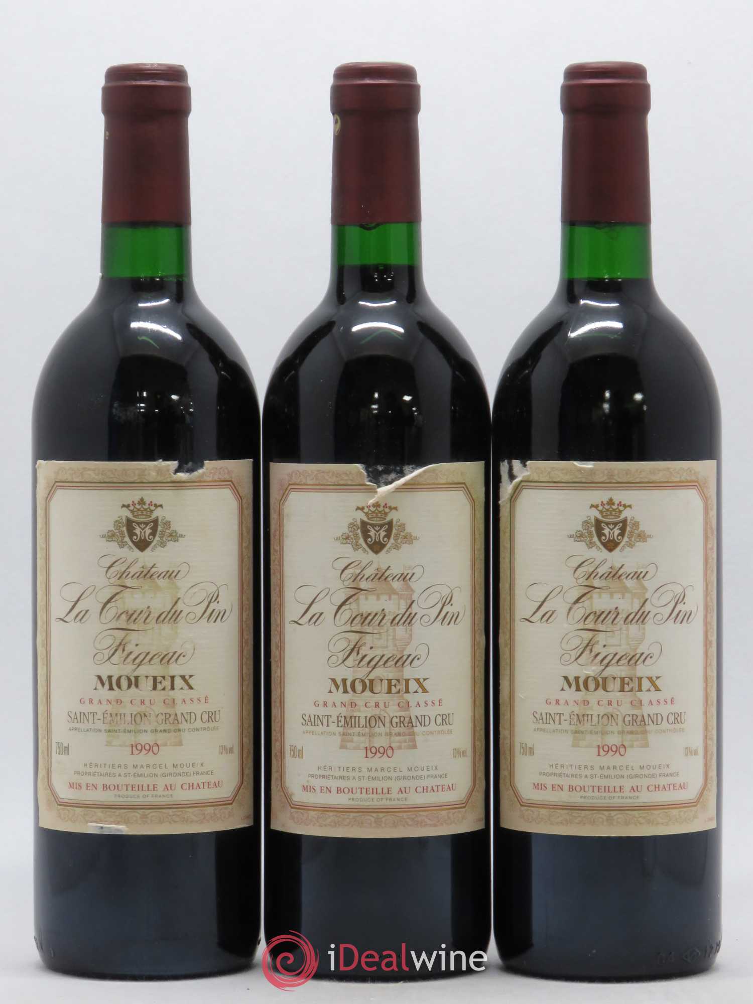 Château la Tour du Pin Figeac 1990 - Lot de 3 bouteilles - 0
