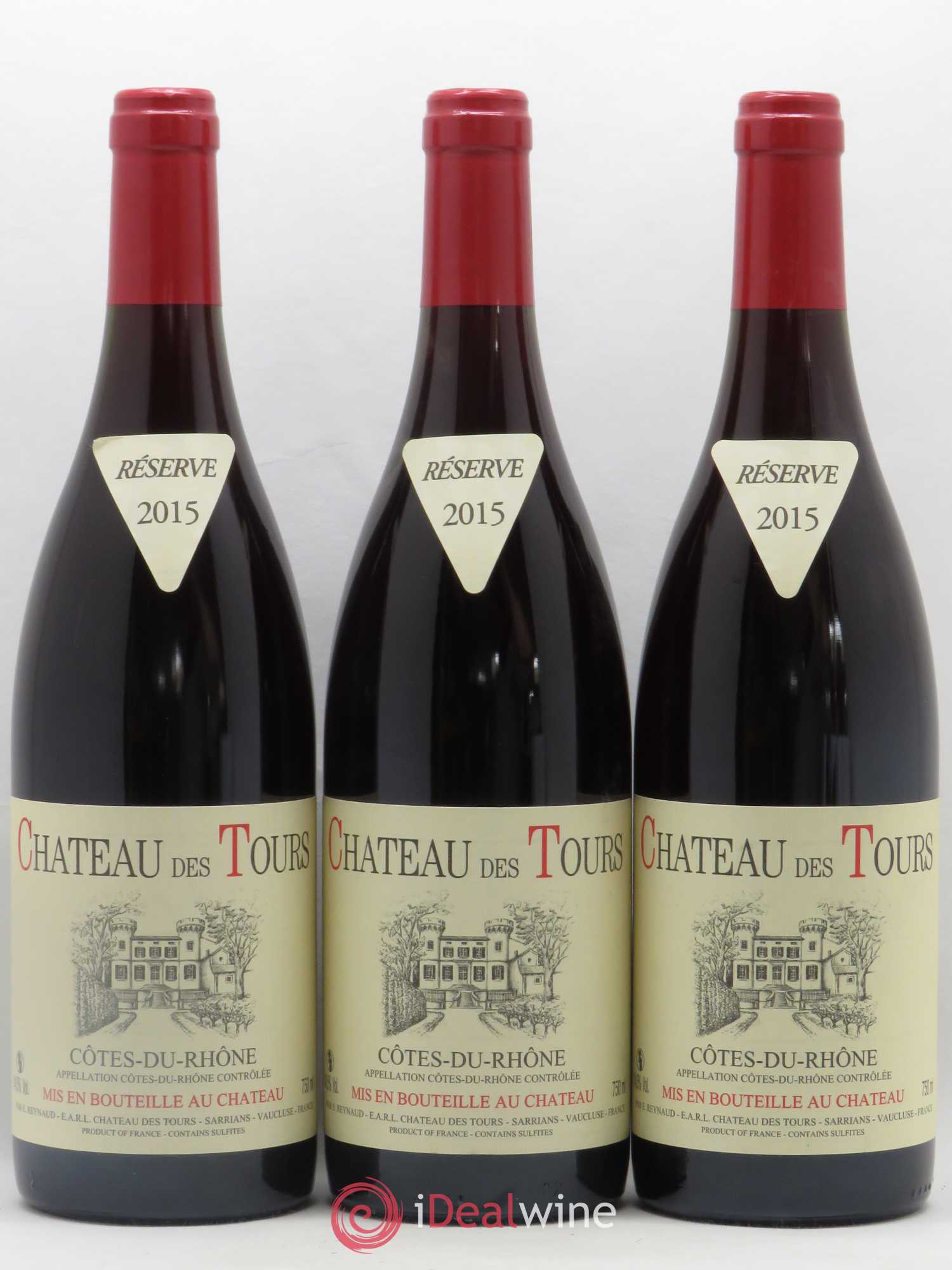 Côtes-du-Rhône Château des Tours Emmanuel Reynaud 2015 - Lot de 3 bouteilles - 0