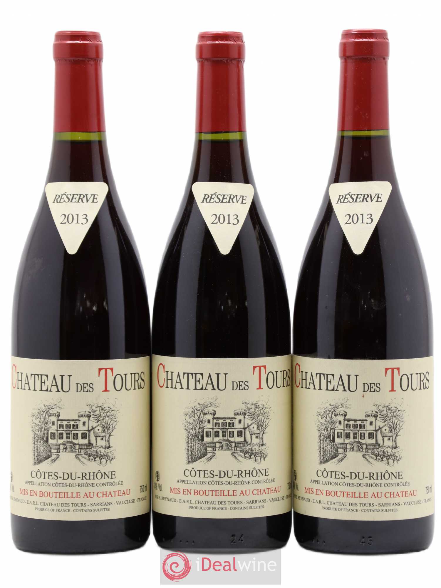 Côtes-du-Rhône Château des Tours Emmanuel Reynaud 2013 - Lot de 3 bouteilles - 0