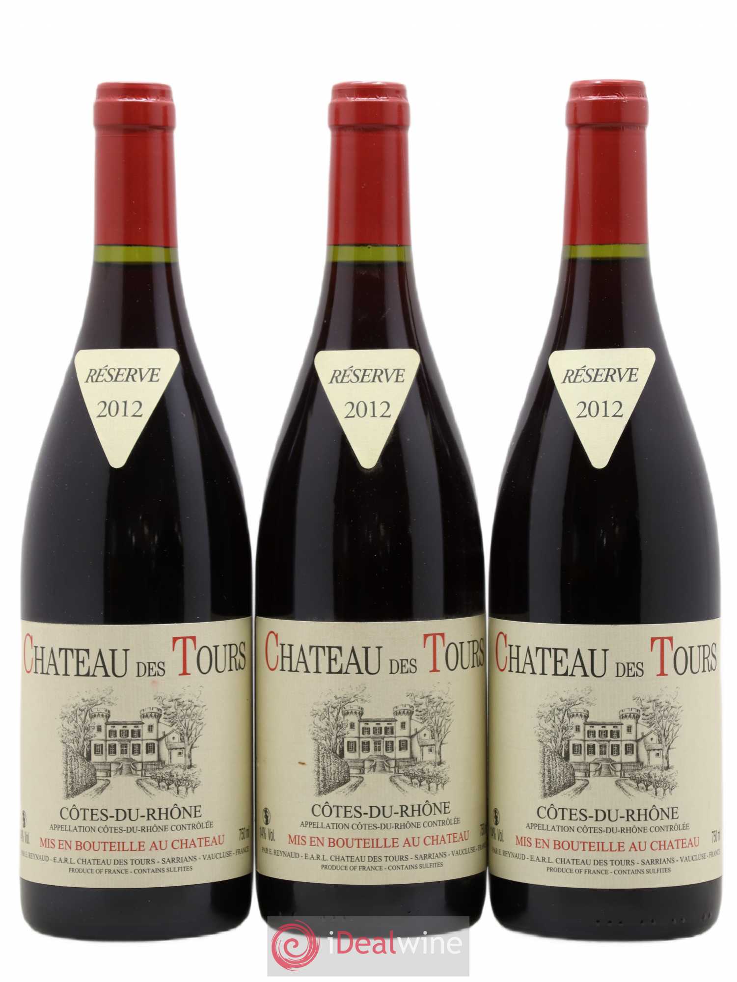 Côtes-du-Rhône Château des Tours Emmanuel Reynaud 2012 - Lot de 3 bouteilles - 0