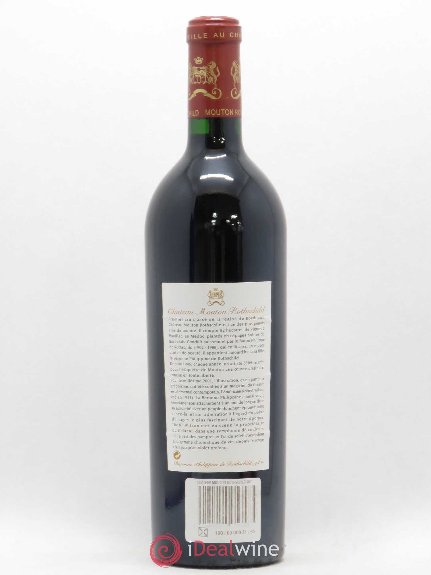 Château Mouton Rothschild 1er Grand Cru Classé 2001 - Lot de 1 bouteille - 1