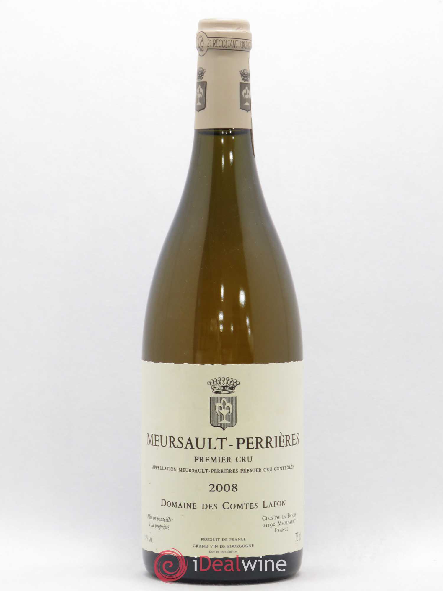 Meursault 1er Cru Perrières Comtes Lafon (Domaine des) 2008 - Lot de 1 bouteille - 0