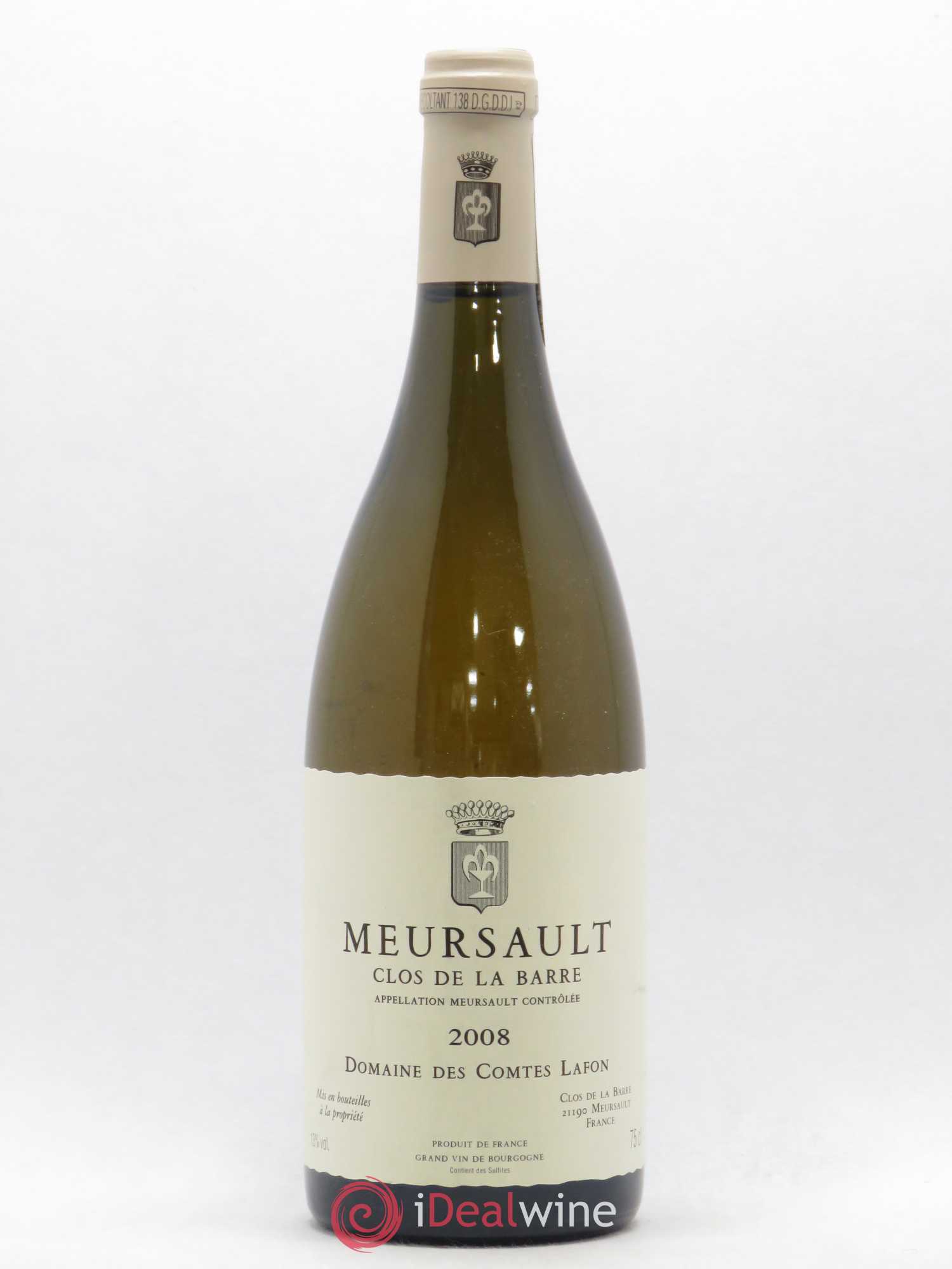 Meursault Clos de la Barre Comtes Lafon (Domaine des) 2008 - Lot de 1 bouteille - 0