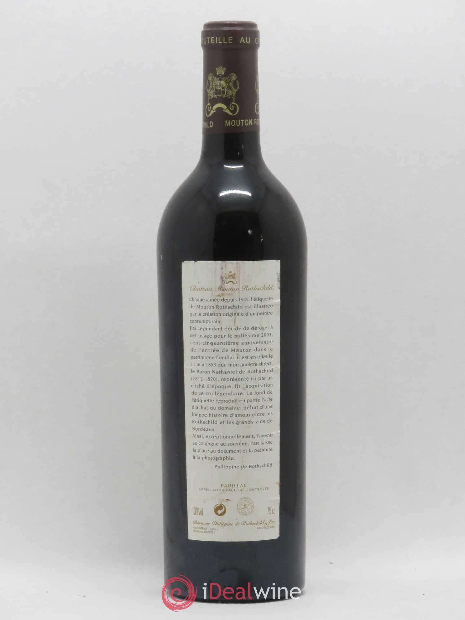 Château Mouton Rothschild 1er Grand Cru Classé 2003 - Lot de 1 bouteille - 1