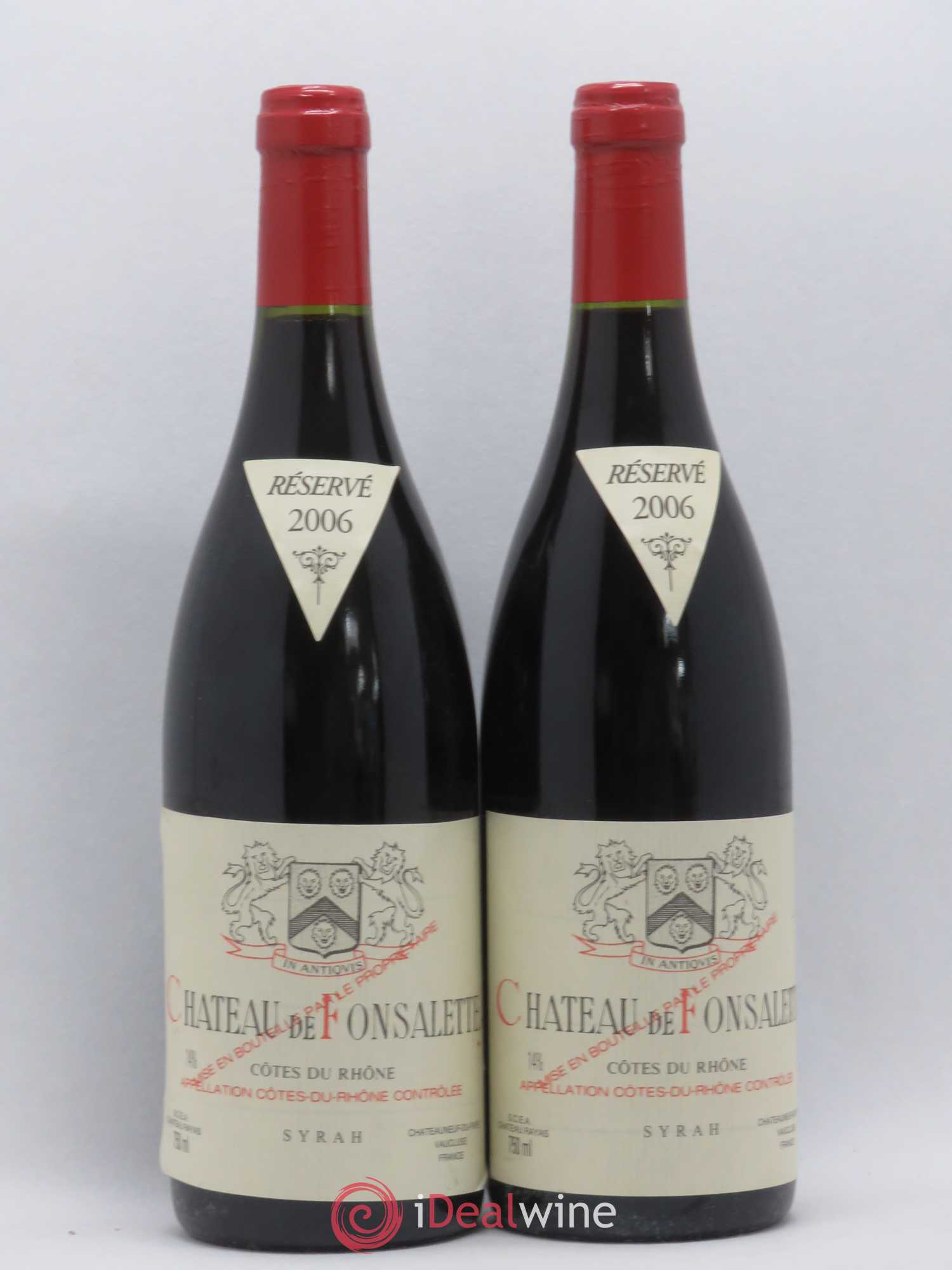 Côtes-du-Rhône Cuvée Syrah Château de Fonsalette 2006 - Lot de 2 bouteilles - 0