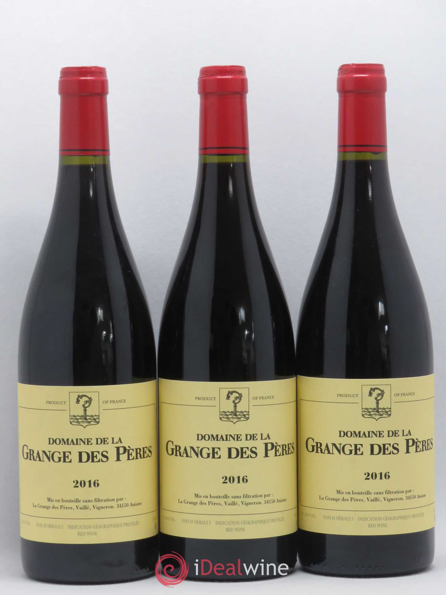 Pays d'Hérault Grange des Pères Laurent Vaillé 2016 - Lot de 3 bouteilles - 0