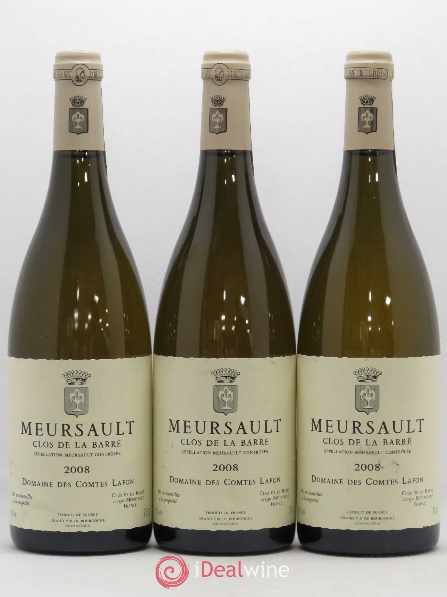 Meursault Clos de la Barre Comtes Lafon (Domaine des) 2008 - Lot de 3 bouteilles - 0