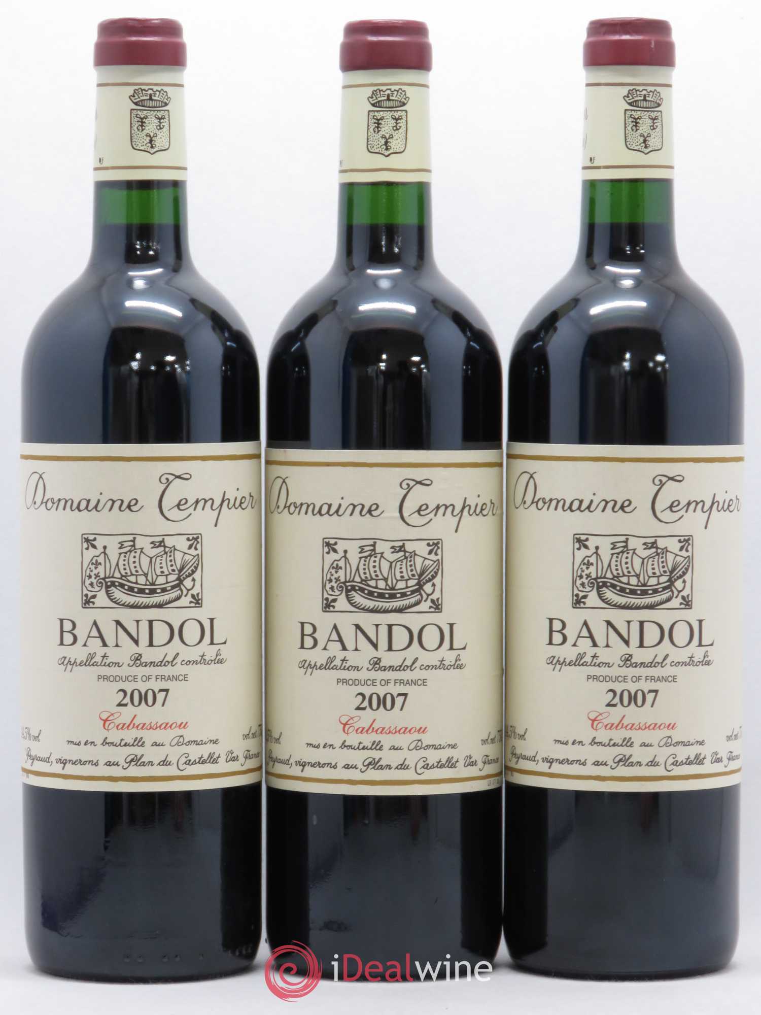 Bandol Domaine Tempier Cuvée Cabassaou Famille Peyraud 2007 - Lot de 3 bouteilles - 0